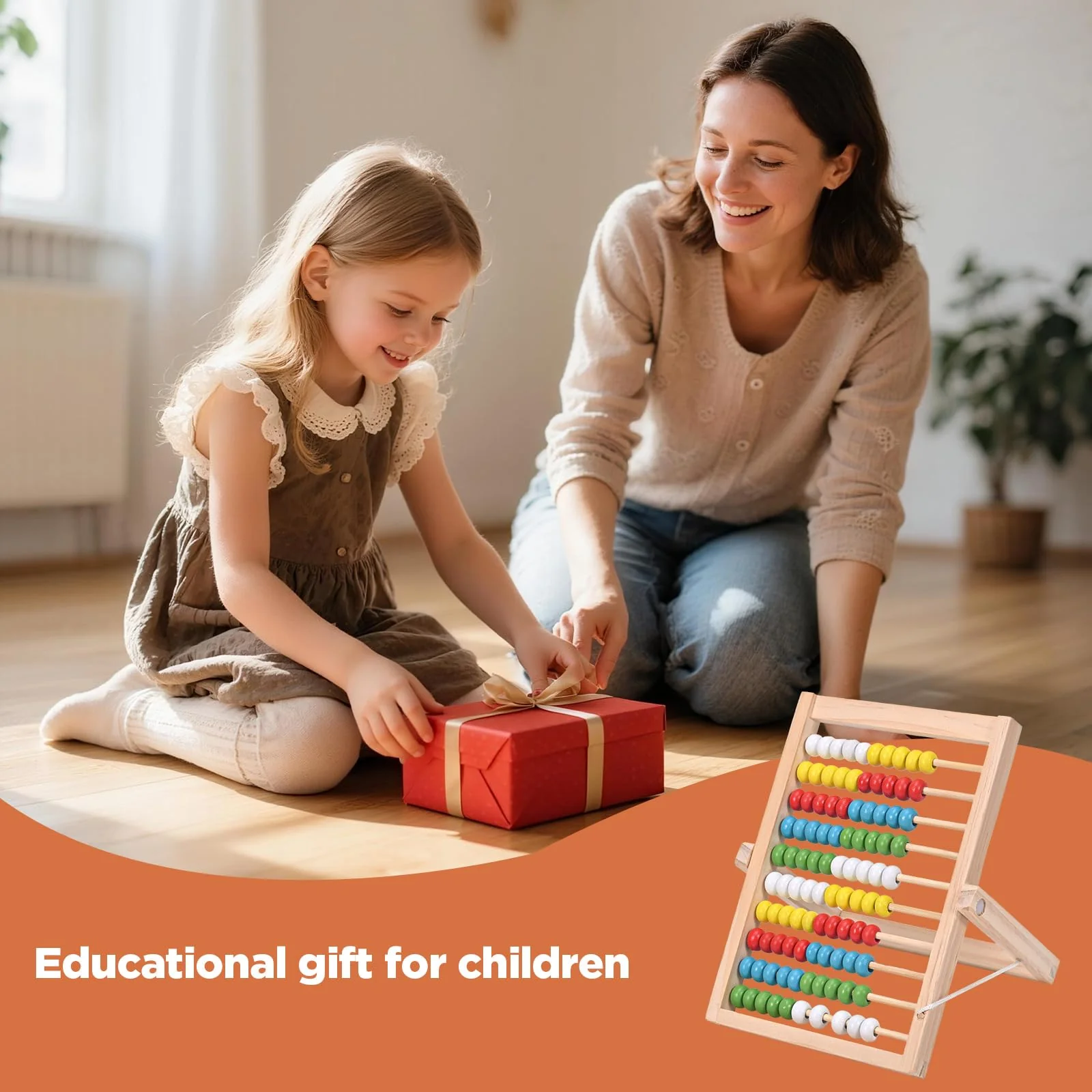 MumdoYAL Rechenschieber Mit 100 Bunte Perlen, Abakus Kinder, Rechenhilfe 1 Klasse, Rechenrahmen, Rechenschieber Bis 100, Mathematik Aufklärung Spielzeug Für Kinder - Image 2