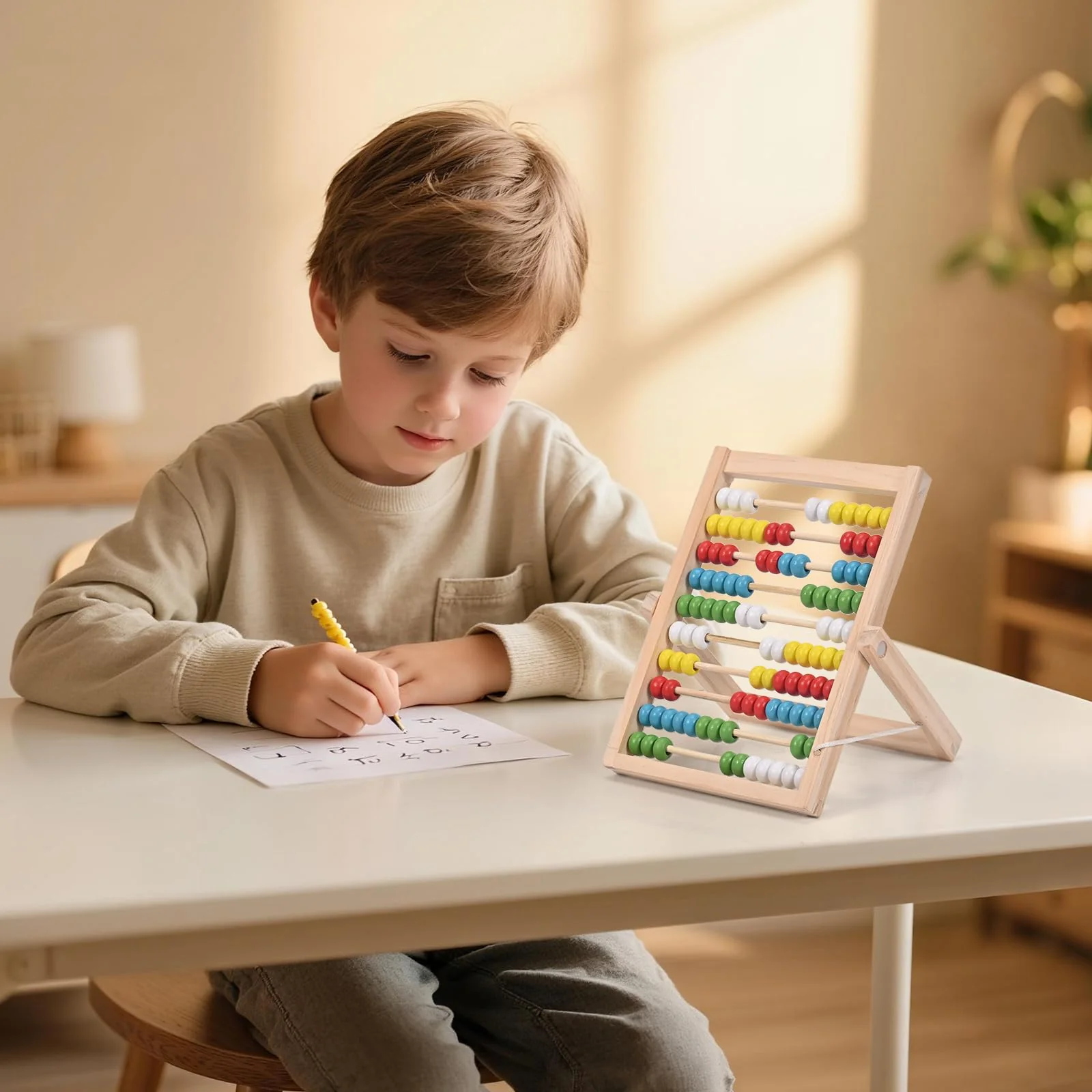 MumdoYAL Rechenschieber Mit 100 Bunte Perlen, Abakus Kinder, Rechenhilfe 1 Klasse, Rechenrahmen, Rechenschieber Bis 100, Mathematik Aufklärung Spielzeug Für Kinder - Image 3