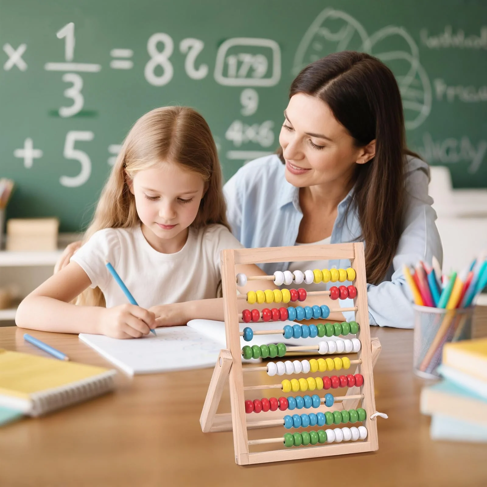 MumdoYAL Rechenschieber Mit 100 Bunte Perlen, Abakus Kinder, Rechenhilfe 1 Klasse, Rechenrahmen, Rechenschieber Bis 100, Mathematik Aufklärung Spielzeug Für Kinder - Image 4