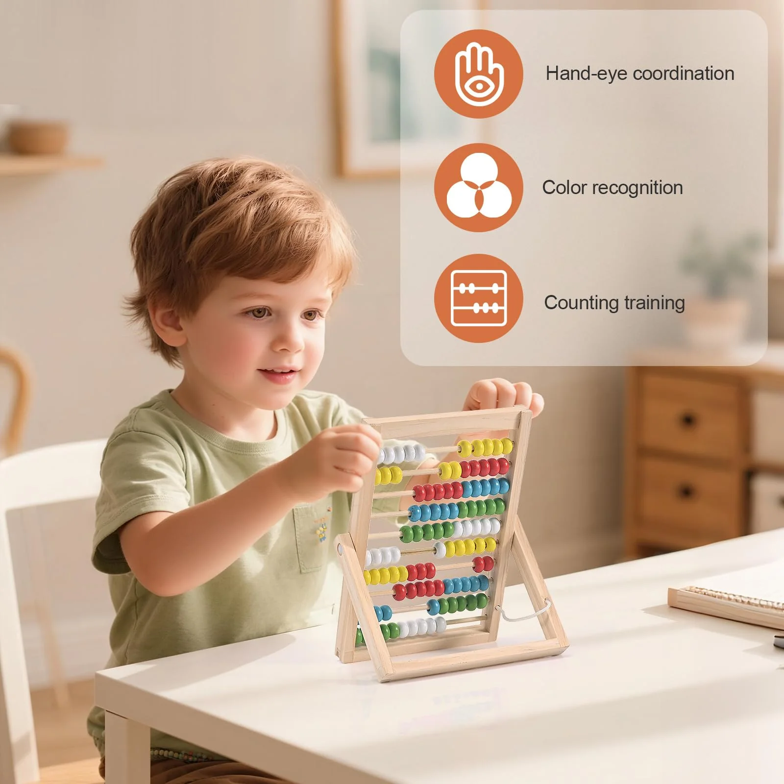 MumdoYAL Rechenschieber Mit 100 Bunte Perlen, Abakus Kinder, Rechenhilfe 1 Klasse, Rechenrahmen, Rechenschieber Bis 100, Mathematik Aufklärung Spielzeug Für Kinder - Image 5