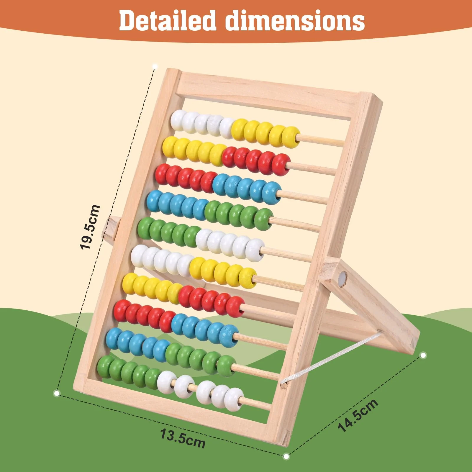 MumdoYAL Rechenschieber Mit 100 Bunte Perlen, Abakus Kinder, Rechenhilfe 1 Klasse, Rechenrahmen, Rechenschieber Bis 100, Mathematik Aufklärung Spielzeug Für Kinder - Image 7