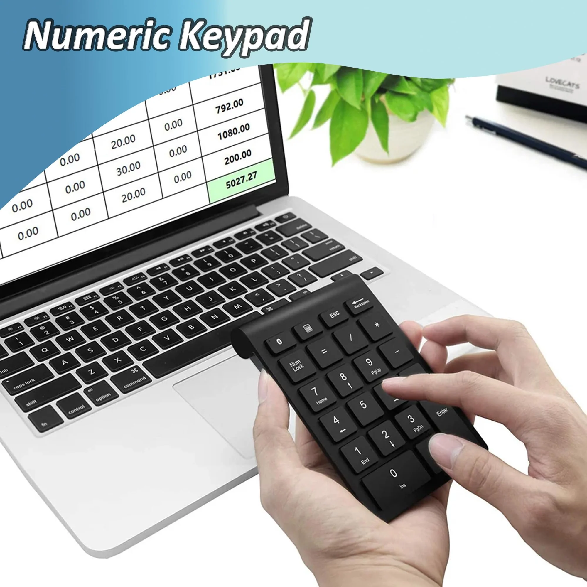 mumisuto USB Mini Ziffernblock, USB Nummernblock, Numeric Keypad, Wired Numpad 34 Tasten Tragbare Tastatur für Laptop Desktop PC Pro - Image 3