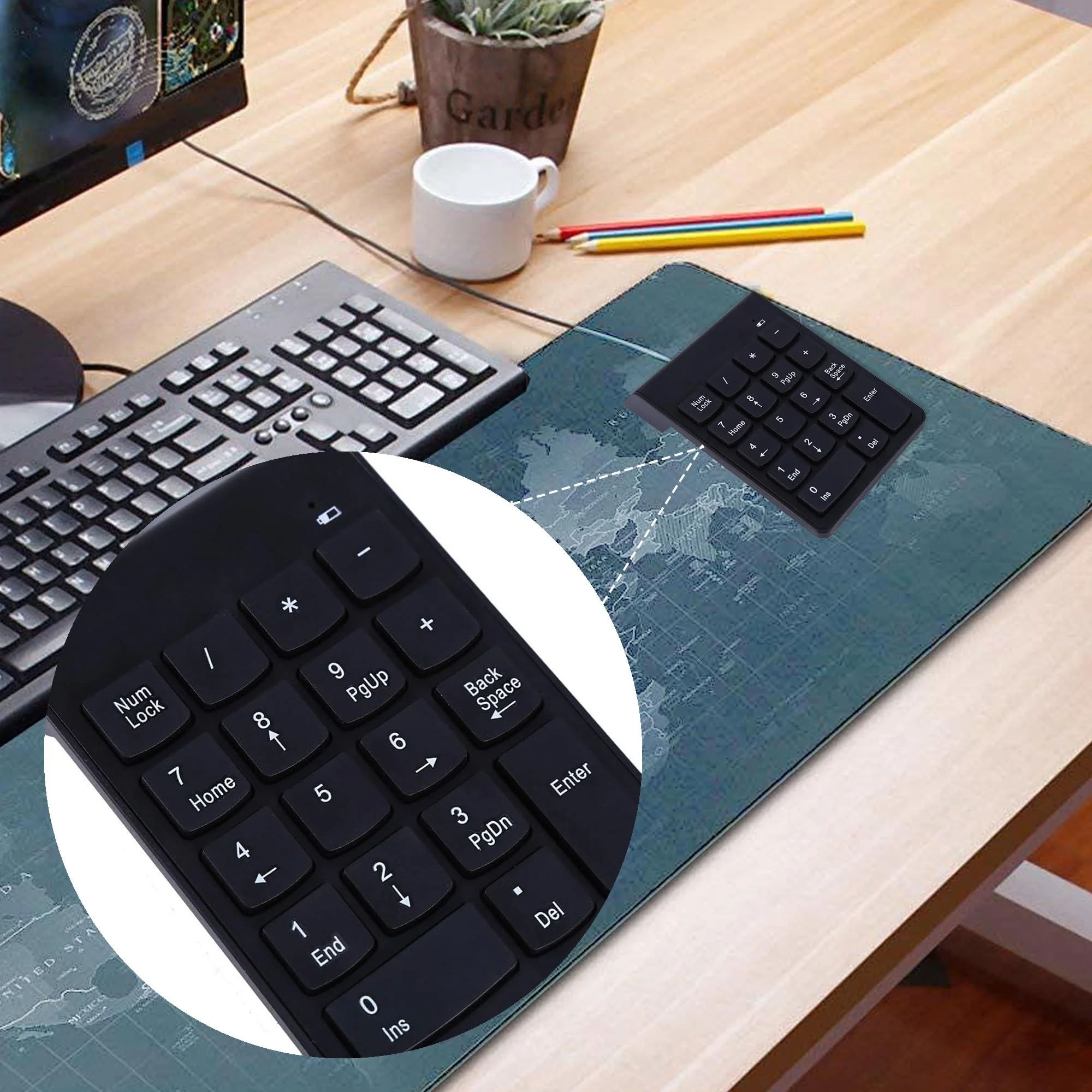 mumisuto USB Mini Ziffernblock, USB Nummernblock, Numeric Keypad, Wired Numpad 34 Tasten Tragbare Tastatur für Laptop Desktop PC Pro - Image 5