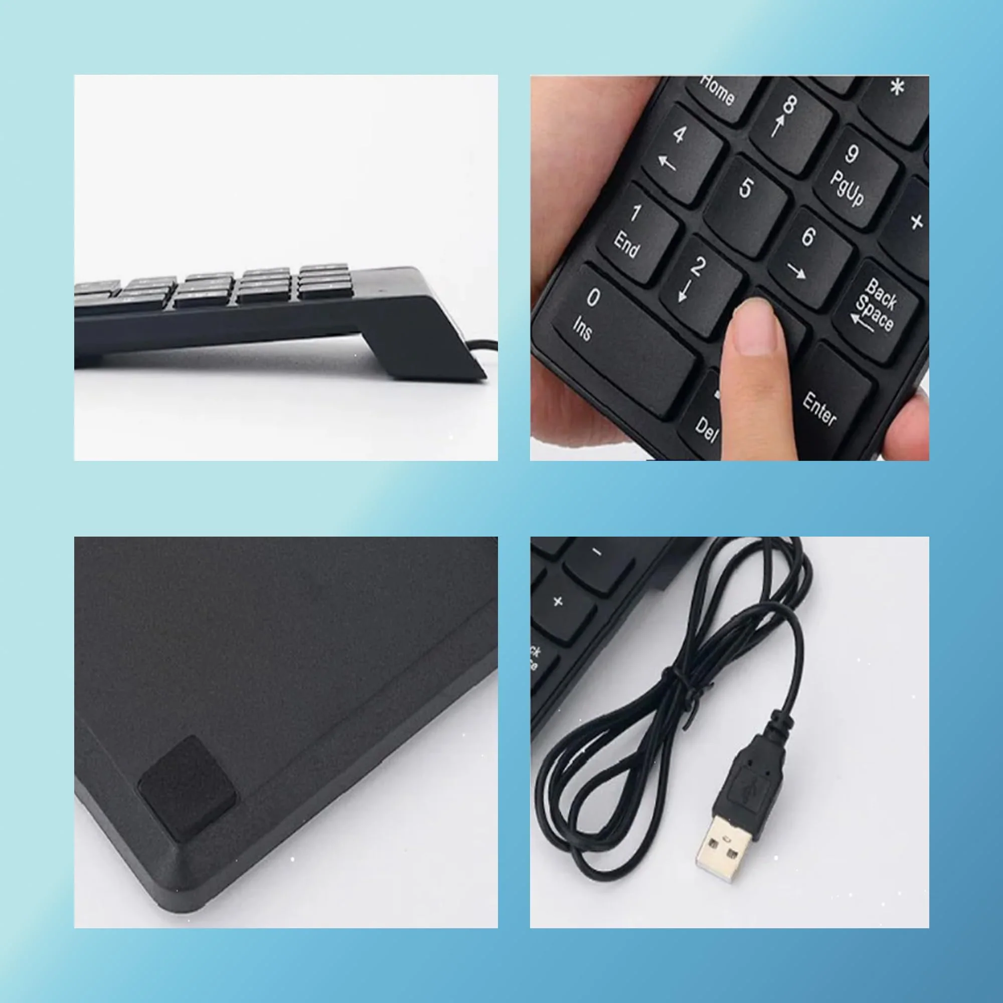 mumisuto USB Mini Ziffernblock, USB Nummernblock, Numeric Keypad, Wired Numpad 34 Tasten Tragbare Tastatur für Laptop Desktop PC Pro - Image 8