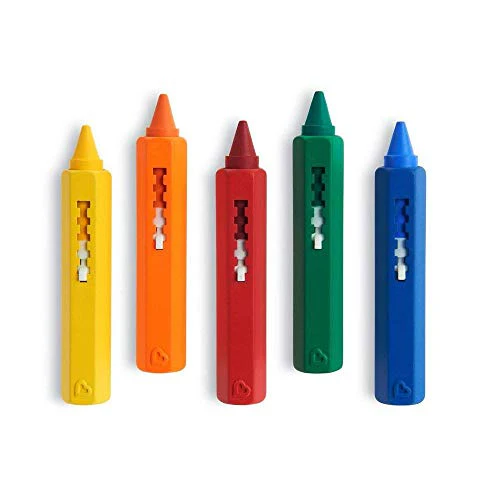 Munchkin Bath Crayons | Colourful Bath Toy Mess-Free Shower Toys | Draws on Tiles & Porcelain | Washable Baby Bath Toy - Set of 5 Crayons - Image 2