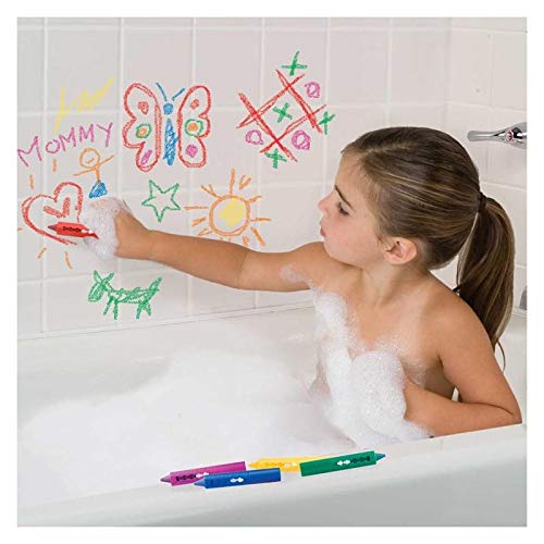 Munchkin Bath Crayons | Colourful Bath Toy Mess-Free Shower Toys | Draws on Tiles & Porcelain | Washable Baby Bath Toy - Set of 5 Crayons - Image 3