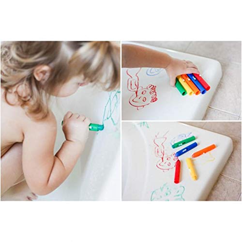 Munchkin Bath Crayons | Colourful Bath Toy Mess-Free Shower Toys | Draws on Tiles & Porcelain | Washable Baby Bath Toy - Set of 5 Crayons - Image 5