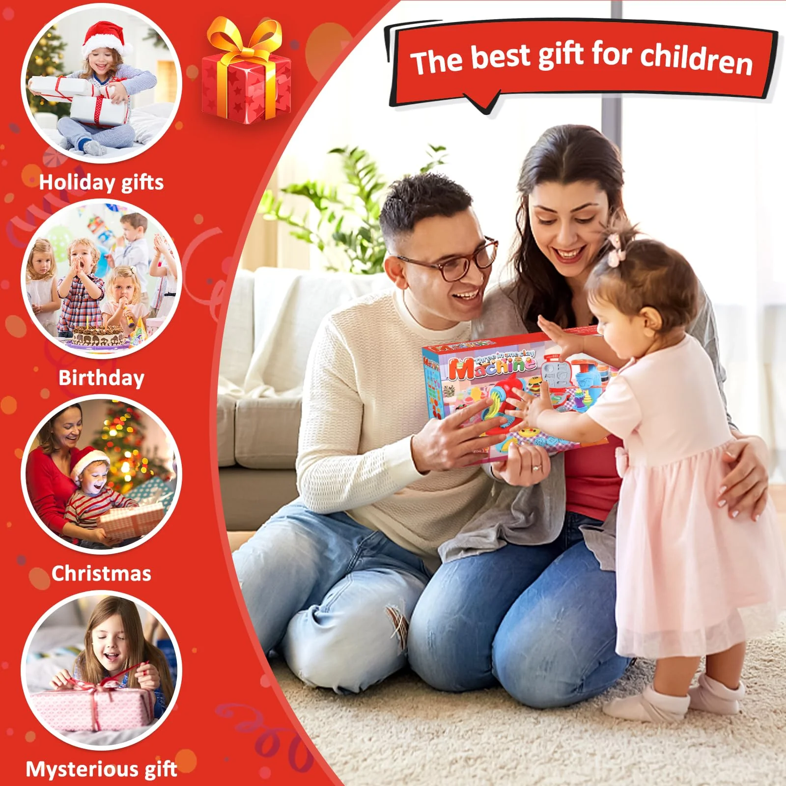 MUOIVG 51 Stück Knete Dough Set für Kinder, Kitchen Creations Nudelmaschine Spielset Burger Eiscreme, Zubehör mit Accessoires und 12 Dosen, Spielzeug Geschenk für Mädchen & Jungen 2-10 Jahre - Image 2