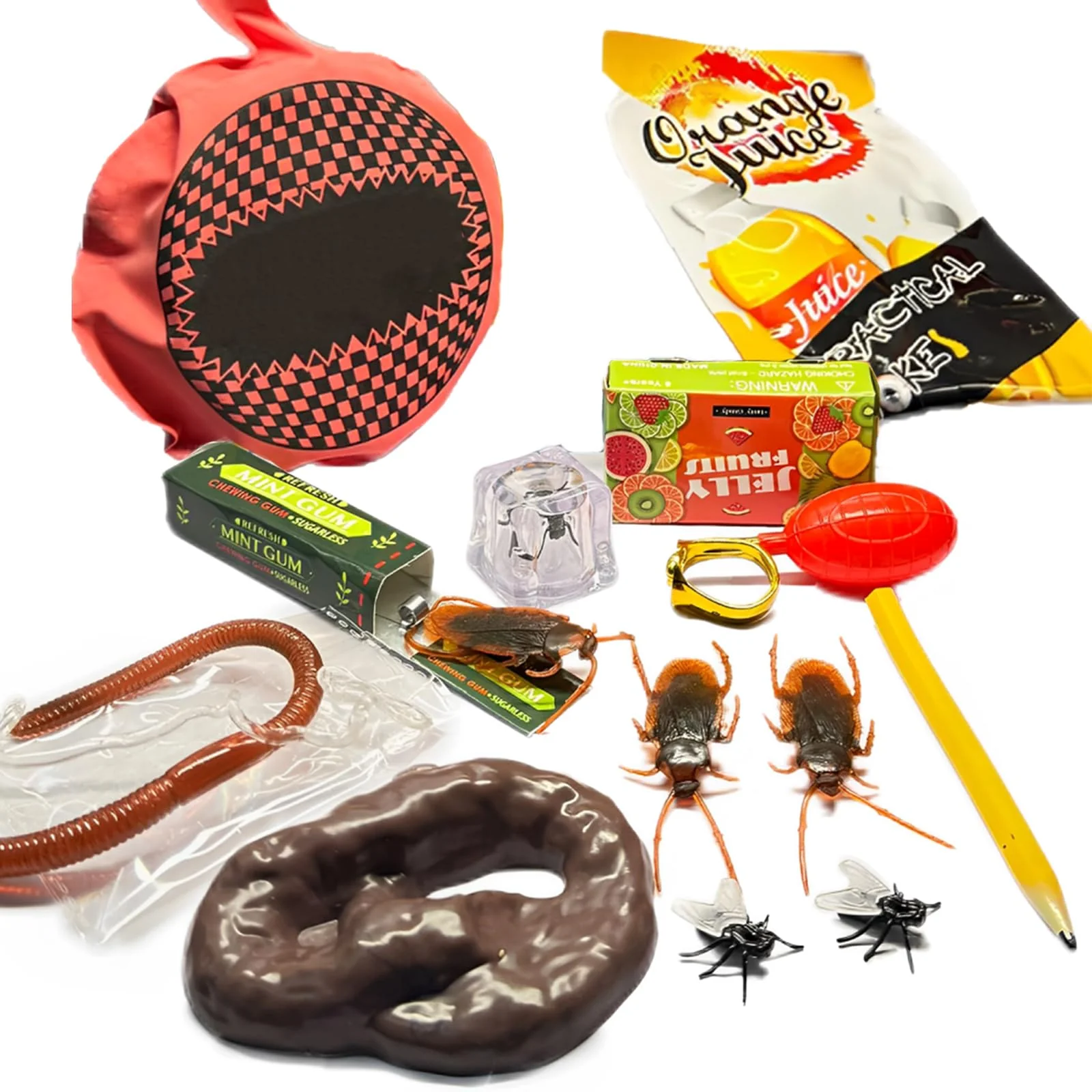 MXYZQDE 14 PCS Scherzartikel Set, Lustige Streiche für Party, Familie und Freunde, Realistische Prank Artikel für Aprilscherz und Spieleabende