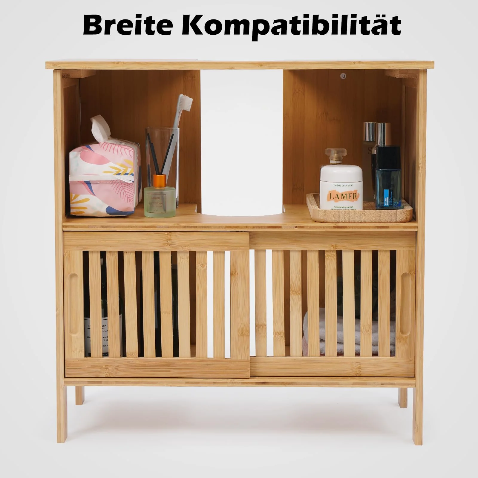 MY FAT GORILLA Bambus Waschbeckenunterschrank - Badezimmermöbel - 60 x 30 x 60 cm - Badezimmer Unterschrank - Unterschrank Waschbecken - Waschtischunterschrank - Badezimmer Möbel - Image 6