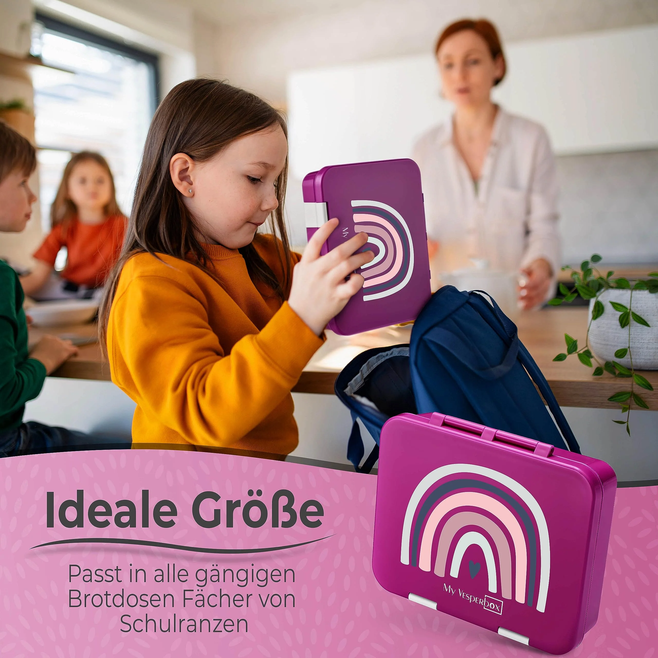 My Vesperbox® Brotdose für Kinder mit Fächern [JIN] - Lunchbox mit Trennfächern - Bento Box - Jausenbox - Brotzeitbox für Schule & Kindergarten - Vesperdose für Jungen & Mädchen - Image 5
