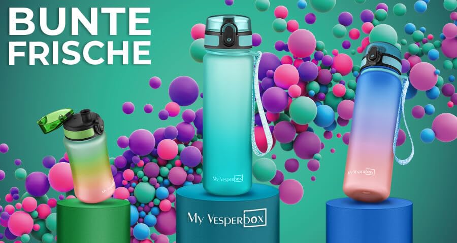 My Vesperbox® Trinkflasche Kinder [750ML] - Wasserflasche Kohlensäure Geeignet & Auslaufsicher - Water Bottle Kids - für Schule & Sport - Kinderflasche für Mädchen & Jungen - inkl. Ersatzdichtung - Image 2