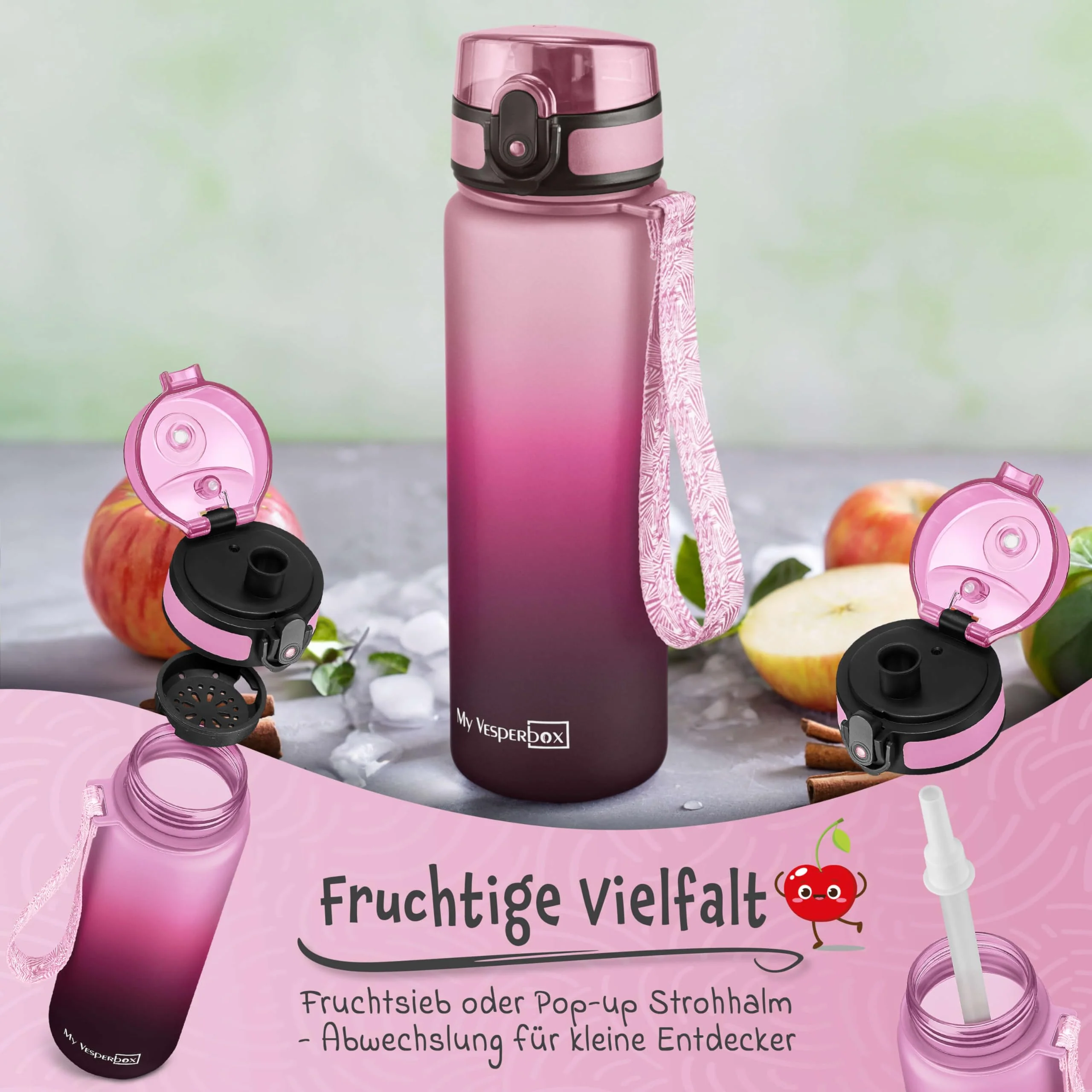 My Vesperbox® Trinkflasche Kinder [750ML] - Wasserflasche Kohlensäure Geeignet & Auslaufsicher - Water Bottle Kids - für Schule & Sport - Kinderflasche für Mädchen & Jungen - inkl. Ersatzdichtung - Image 8