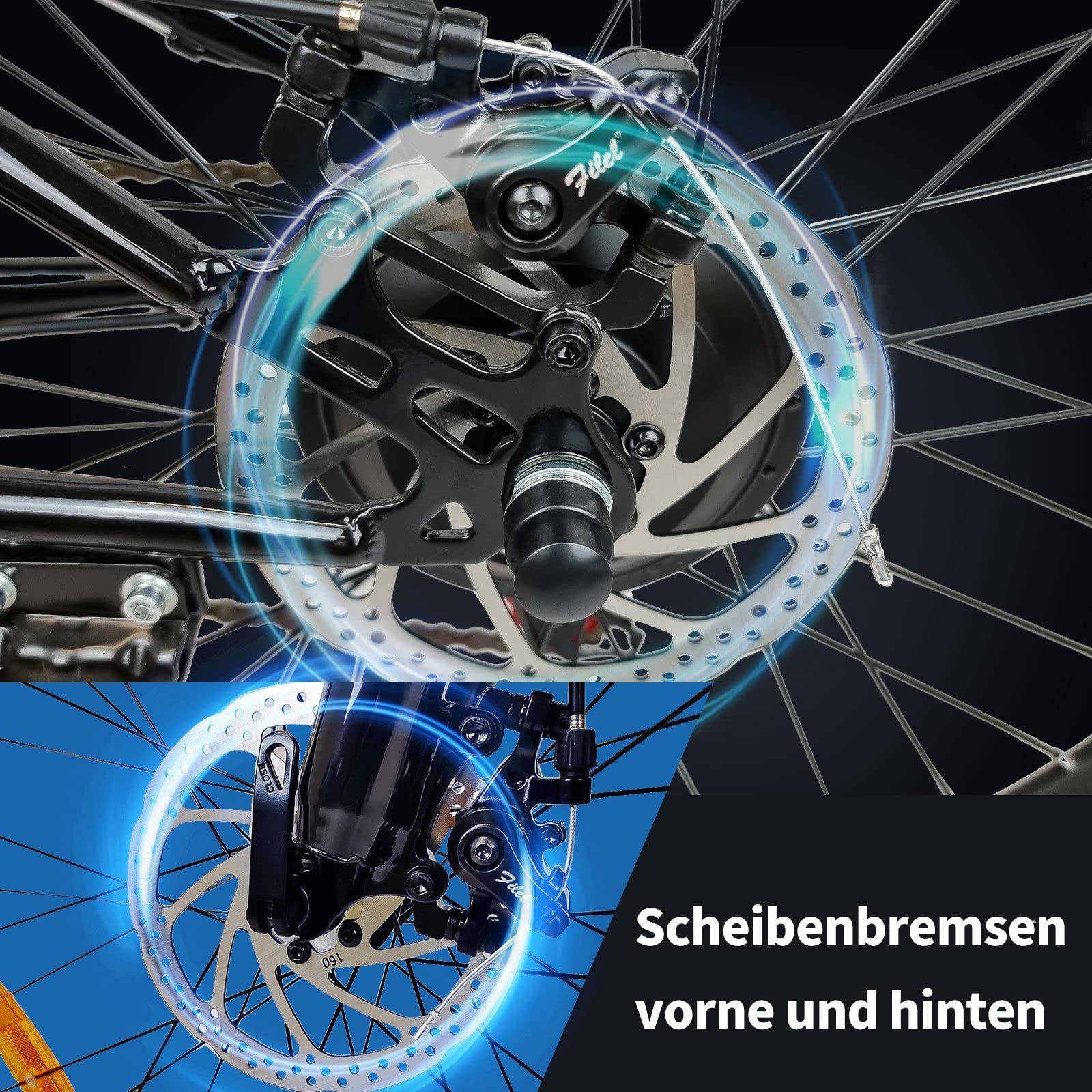 MYATU E-Bike 26 Zoll Elektrofahrrad faltbar E-Klapprad Pedelec mit 36V 10,4Ah Akku für eine Reichweite bis 60km, 250W Motor und Shimano 21-Gang E-Mountainbike, Schwarz - Image 2