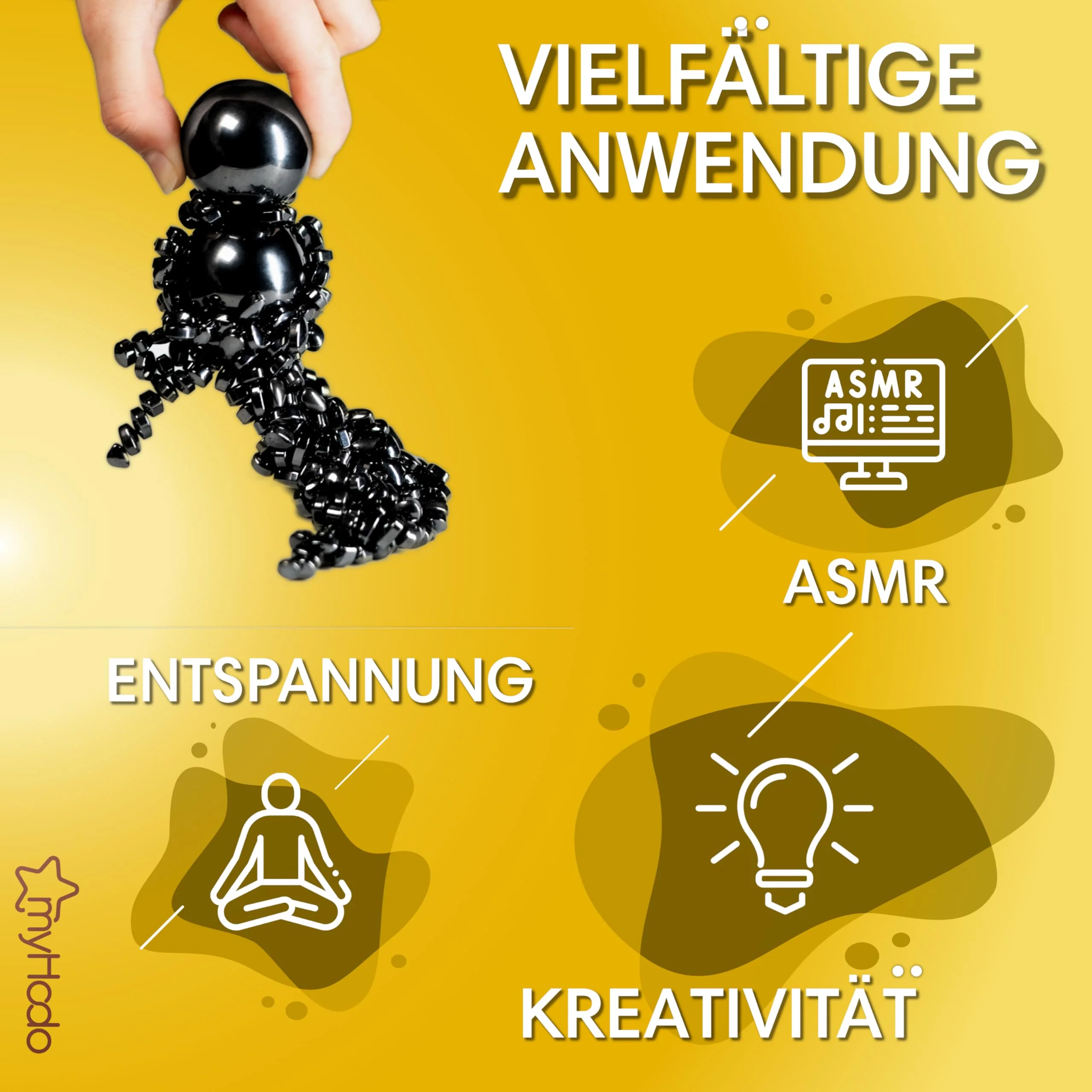 myHodo Crack Magnets Bundle | 2X Extra Starke Magnetkugeln (33mm) & 550+ Magnetsteine (~6mm) | Fidget Magnet Toys Set für ASMR, Stressabbau & Kreativität | Anti Stress Spielzeug | ADHS Hilfsmittel - Image 6