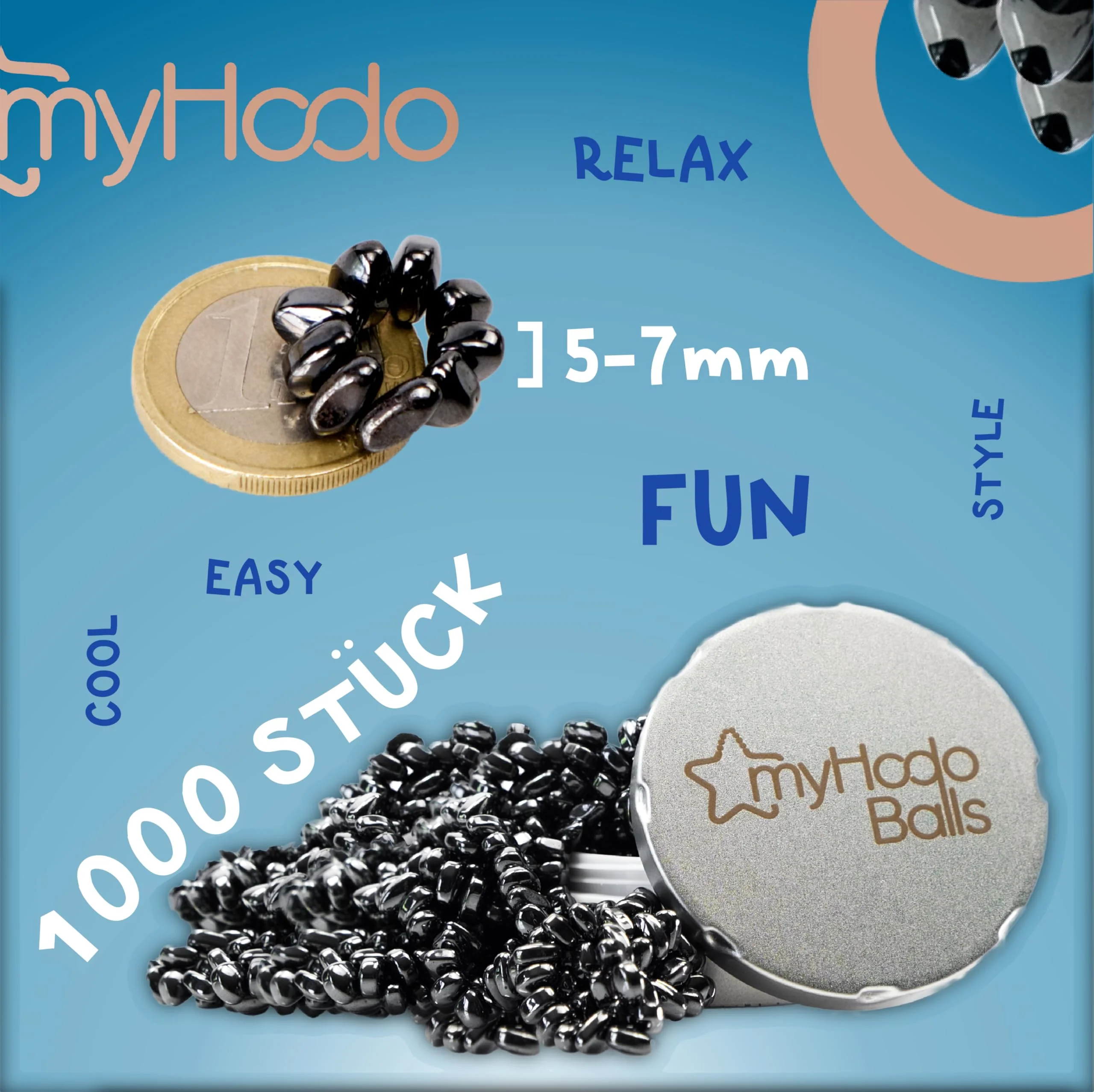 myHodo Magnetsteine Premium Set (1000+ Stück, 5-7mm) – Kleine Crack Magnets (Sanfte Magnetkraft) für Stressabbau & Fokus | Magnetische ASMR Trigger & Magnetspielzeug Edition - Image 3