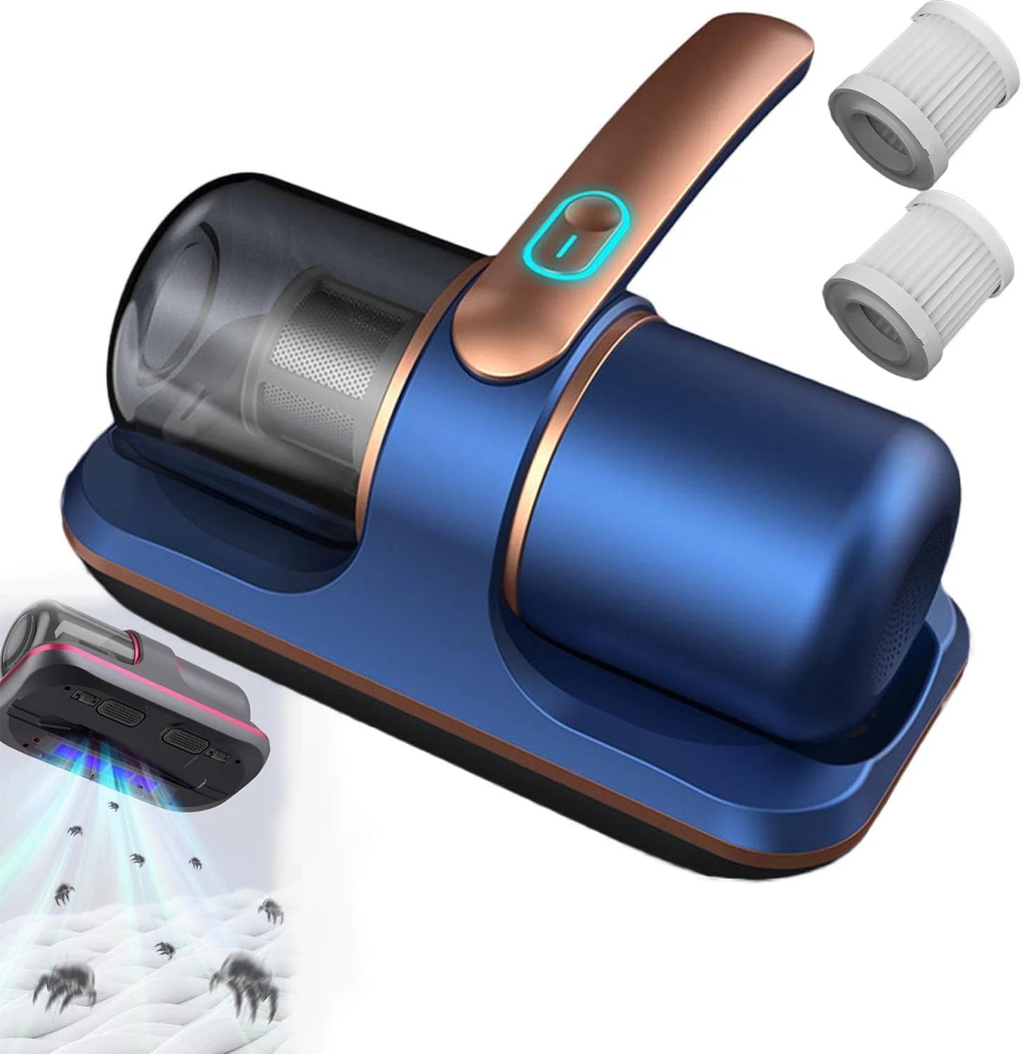 MZBDYYF Hochfrequenz Starkes Instrument zur Entfernung von Milben - Bettsauger mit UV -Licht für Matratzen, Teppiche, Sofa - schnurlose Tiefe Reinigung - Image 4