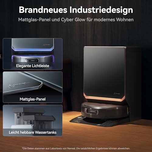NARWAL Flow 2 Saug- und Wischroboter mit All-in-One-Station, FlowWash-Wischsystem mit 60 °C Heißwasser, 31.000 Pa Saugkraft, CarpetFocus™-Technologie, 100 °C Moppwäsche und 60 °C Heißlufttrocknung - Image 11