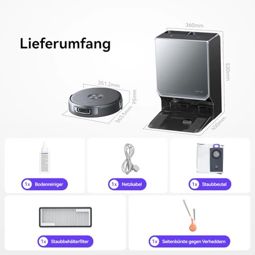 NARWAL Flow 2 Saug- und Wischroboter mit All-in-One-Station, FlowWash-Wischsystem mit 60 °C Heißwasser, 31.000 Pa Saugkraft, CarpetFocus™-Technologie, 100 °C Moppwäsche und 60 °C Heißlufttrocknung - Image 12