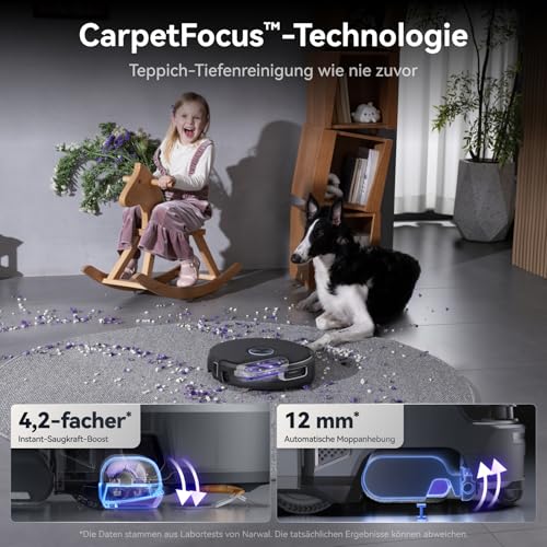 NARWAL Flow 2 Saug- und Wischroboter mit All-in-One-Station, FlowWash-Wischsystem mit 60 °C Heißwasser, 31.000 Pa Saugkraft, CarpetFocus™-Technologie, 100 °C Moppwäsche und 60 °C Heißlufttrocknung - Image 6