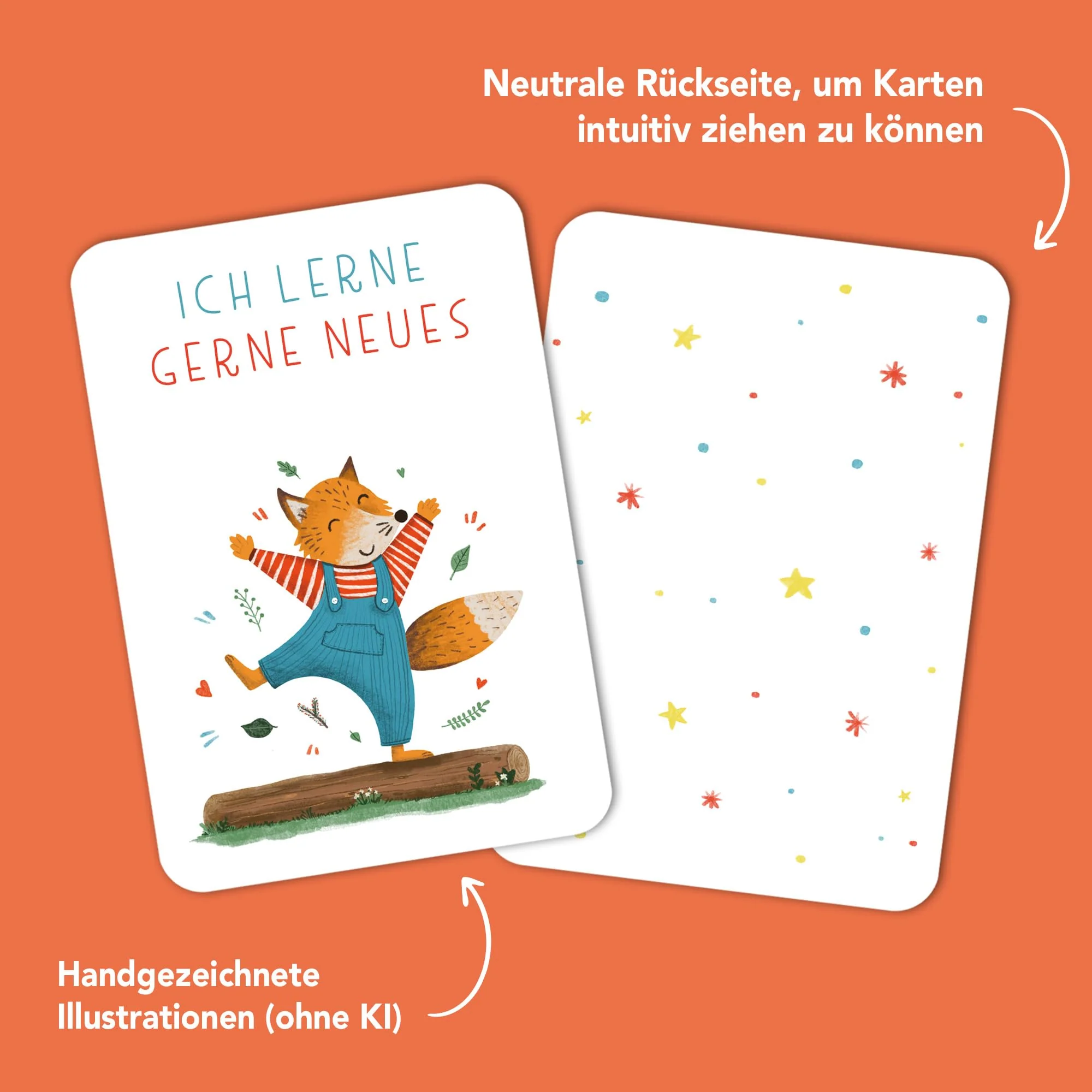 Naturforscher 40 Affirmationskarten Kinder - Rüsselfuchs Starke Gedanken - Mutmachkarten für Kinder - Selbstbewusstsein stärken - Ermutigungskarten Kinder - Affirmationen - DIN A7 - Image 6