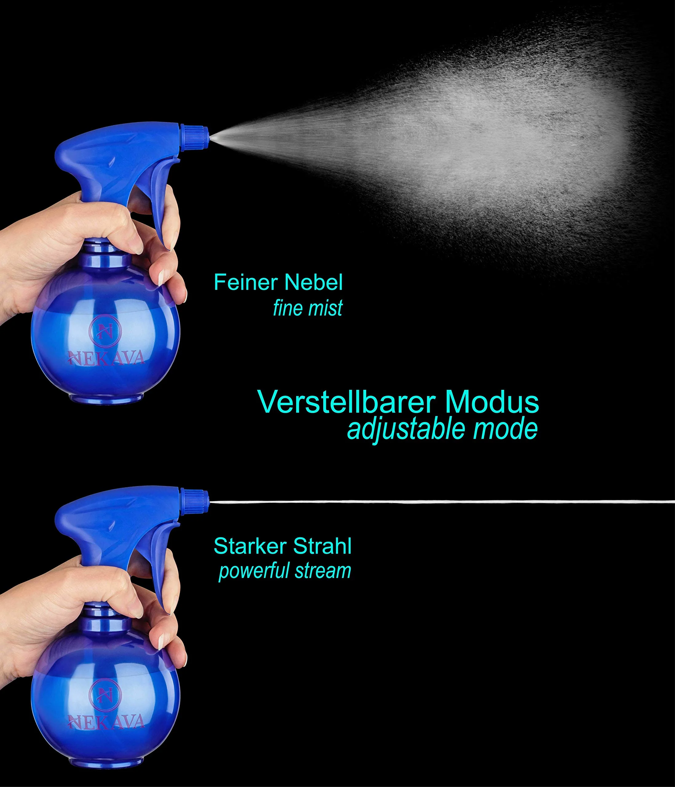 Nekava 350ml Sprühflasche klein aus hochwertigem Material mit patentierte verstellbare Düse, dient als Zerstäuber, Blumensprüher oder Spritzflasche - Image 7