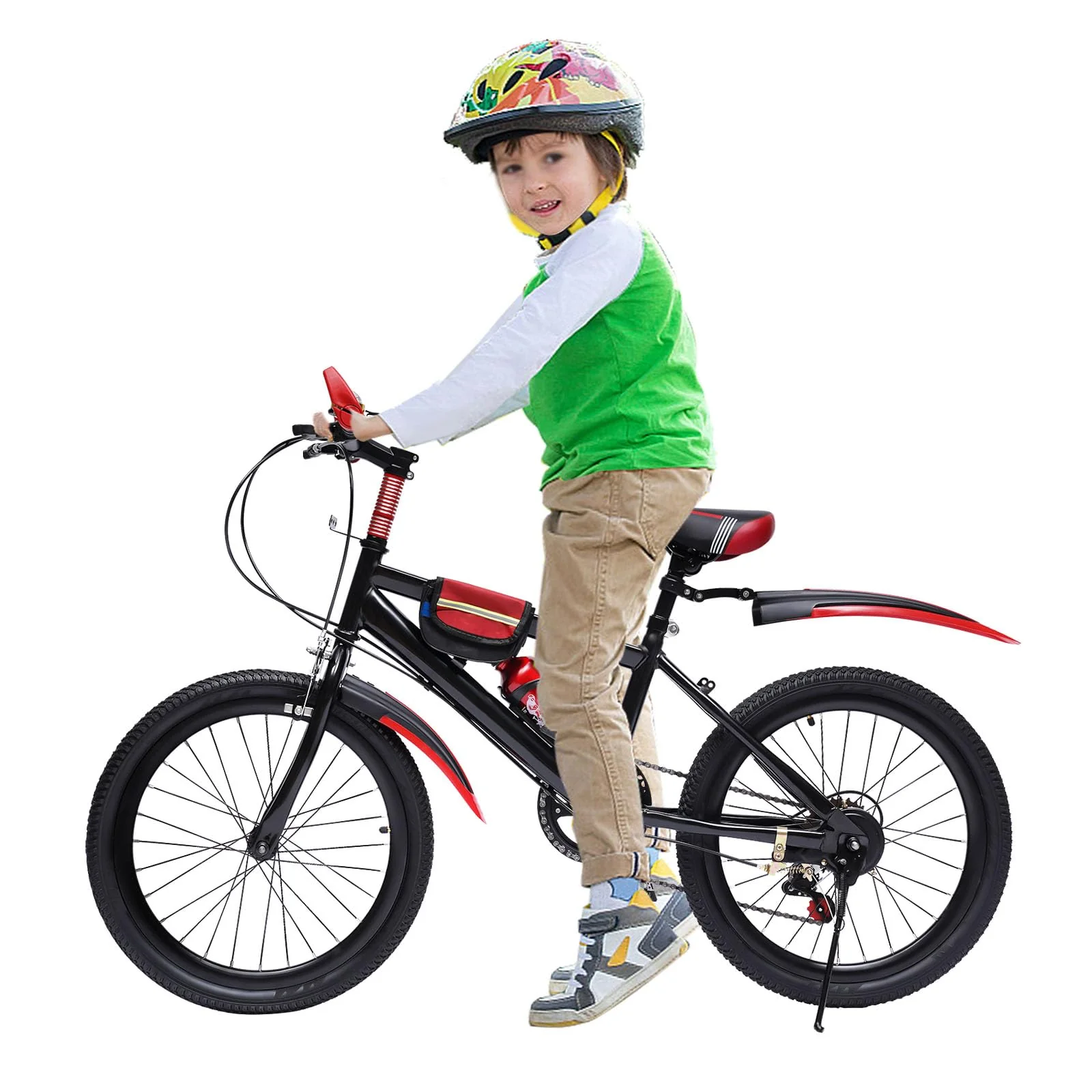 NeNchengLi 20 Zoll Kinder Fahrrad Jungen Mädchen Fahrrad Rad Mountainbike 7 Gänge Erwachsener Jugendlicher Kinder Mountainbike (Rot) - Image 2