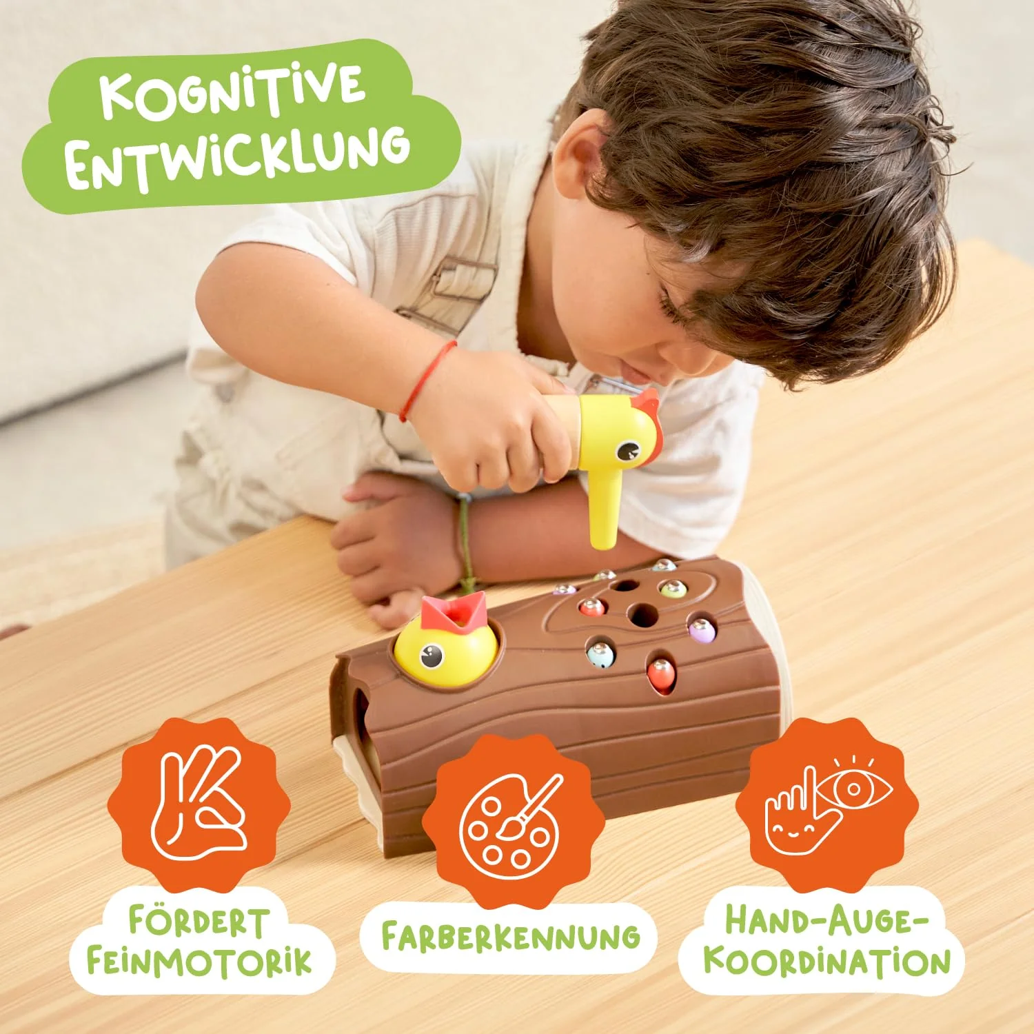 Nene Toys Kleiner Specht – Magnetspielzeug für Kinder ab 2 Jahren – Lernspiel für Kleinkinder mit Farben & Magneten – Spielzeug zur Förderung der Feinmotorik – Geschenk 2 3 Jahre Jungen Mädchen - Image 4