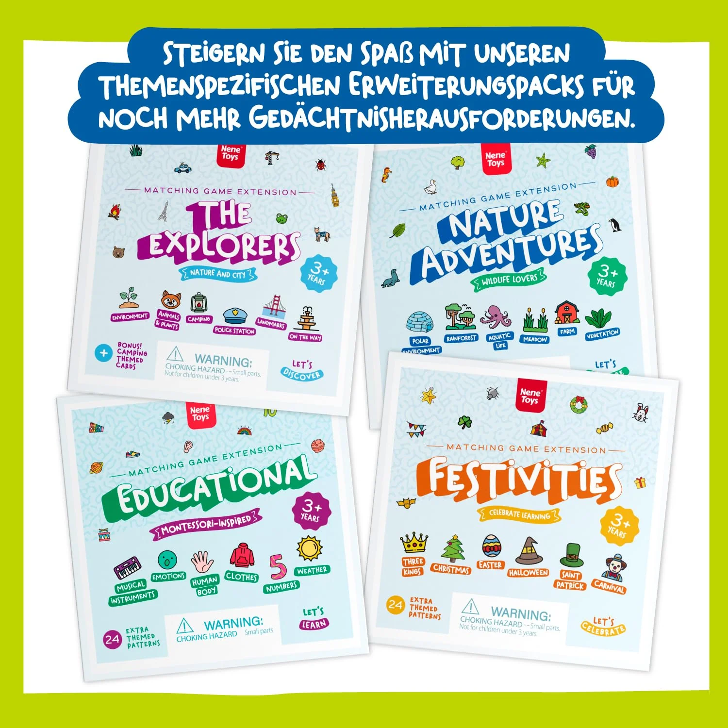 Nene Toys Marienkäfer-Garten, Gedächtnisspiel aus FSC® Holz für Kinder ab 3 Jahren – Pädagogisches Brettspiel mit 10 lustigen Mustern – Montessori Memo-Spiel – Geschenk Jungen Mädchen ab 3 4 5 Jahren - Image 4