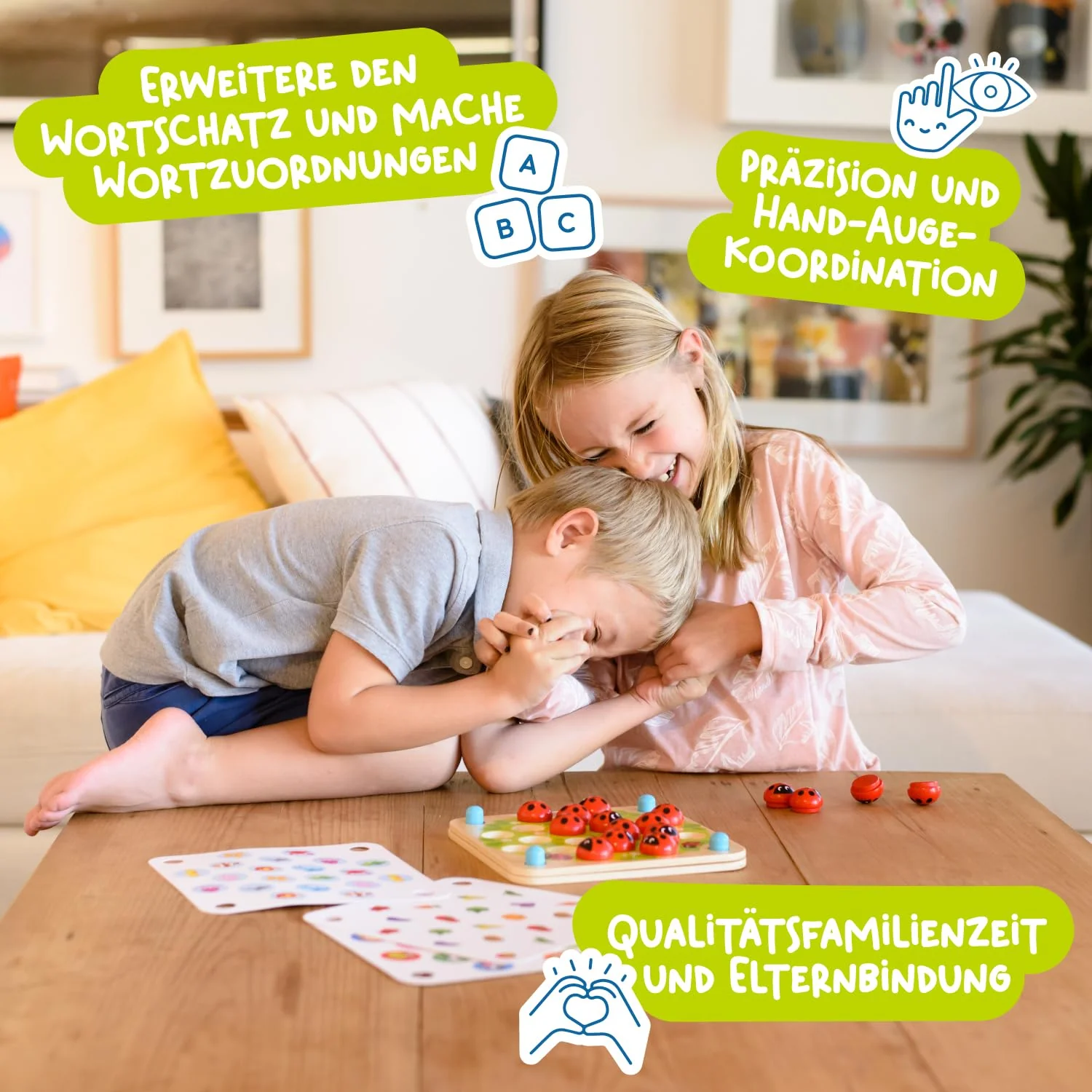 Nene Toys Marienkäfer-Garten, Gedächtnisspiel aus FSC® Holz für Kinder ab 3 Jahren – Pädagogisches Brettspiel mit 10 lustigen Mustern – Montessori Memo-Spiel – Geschenk Jungen Mädchen ab 3 4 5 Jahren - Image 5