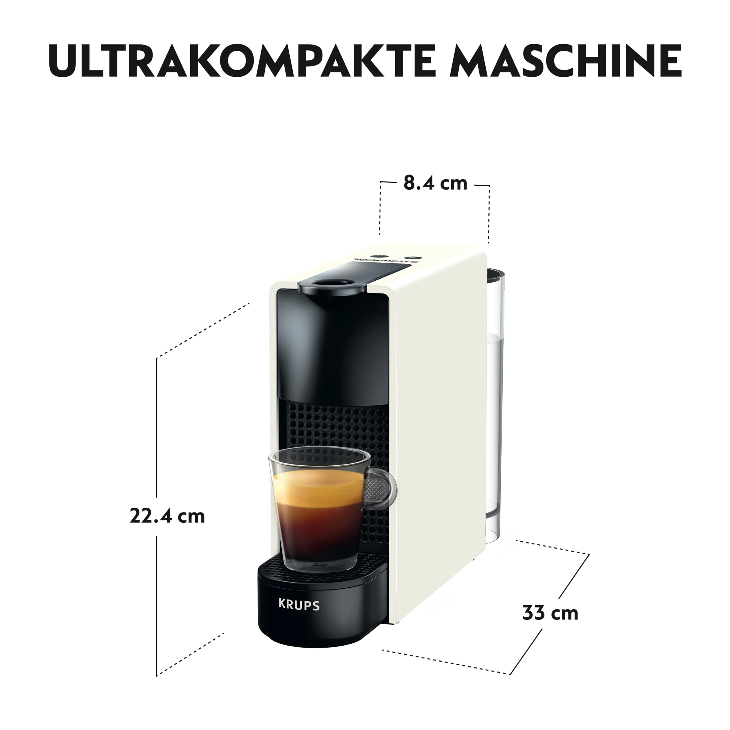 Nespresso Krups XN1101 Essenza Mini Kaffeekapselmaschine | 1260W | weiß | 0,7 Liter - Image 3