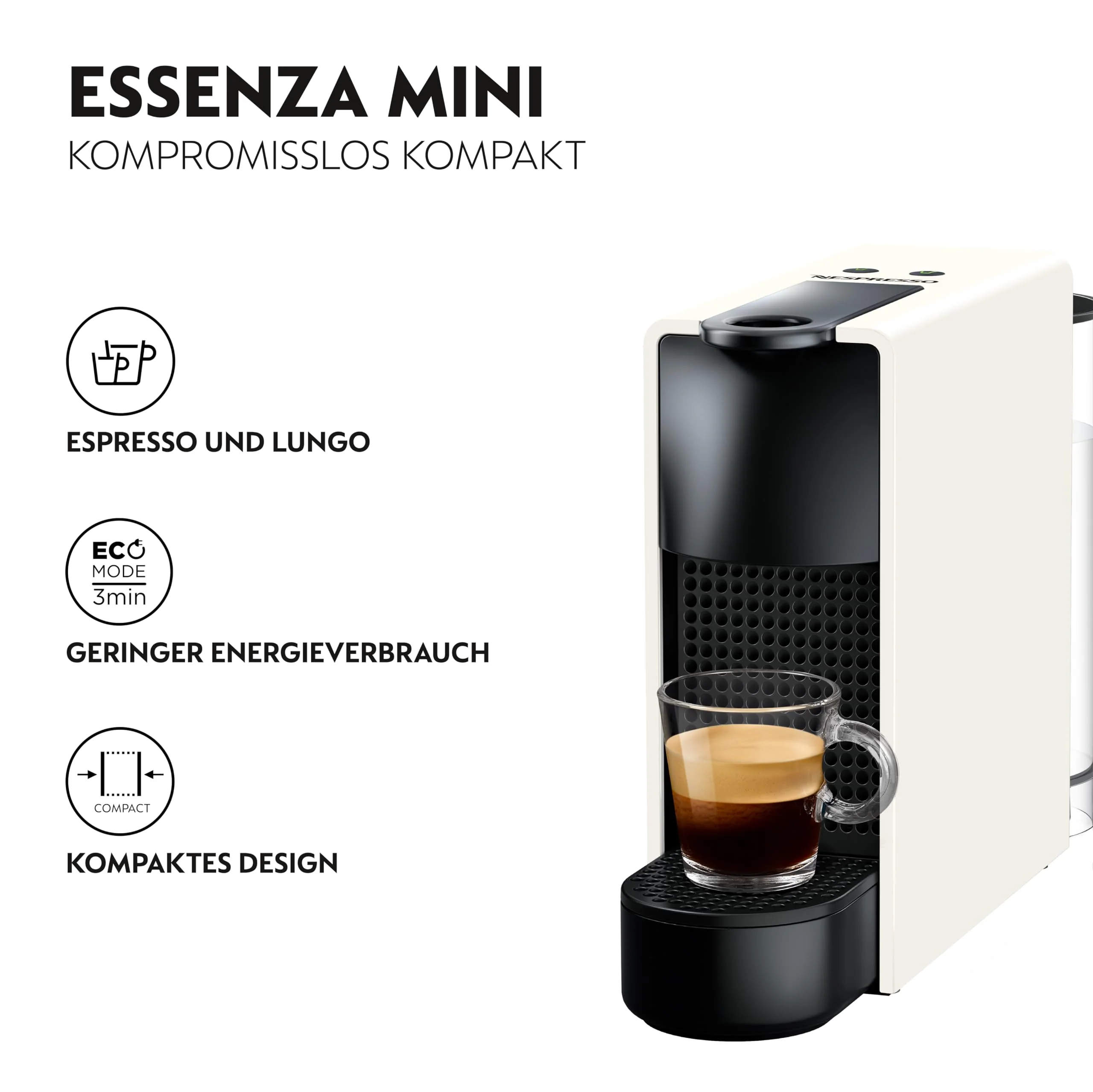 Nespresso Krups XN1108 Essenza Mini Kaffeekapselmaschine| 14 Kapseln | 19 bar | Energiesparmodus | 1260 W | 0,6 L| 8.03 x 3.31 x 12.99 cm | schwarz | Energieklasse A - Image 12