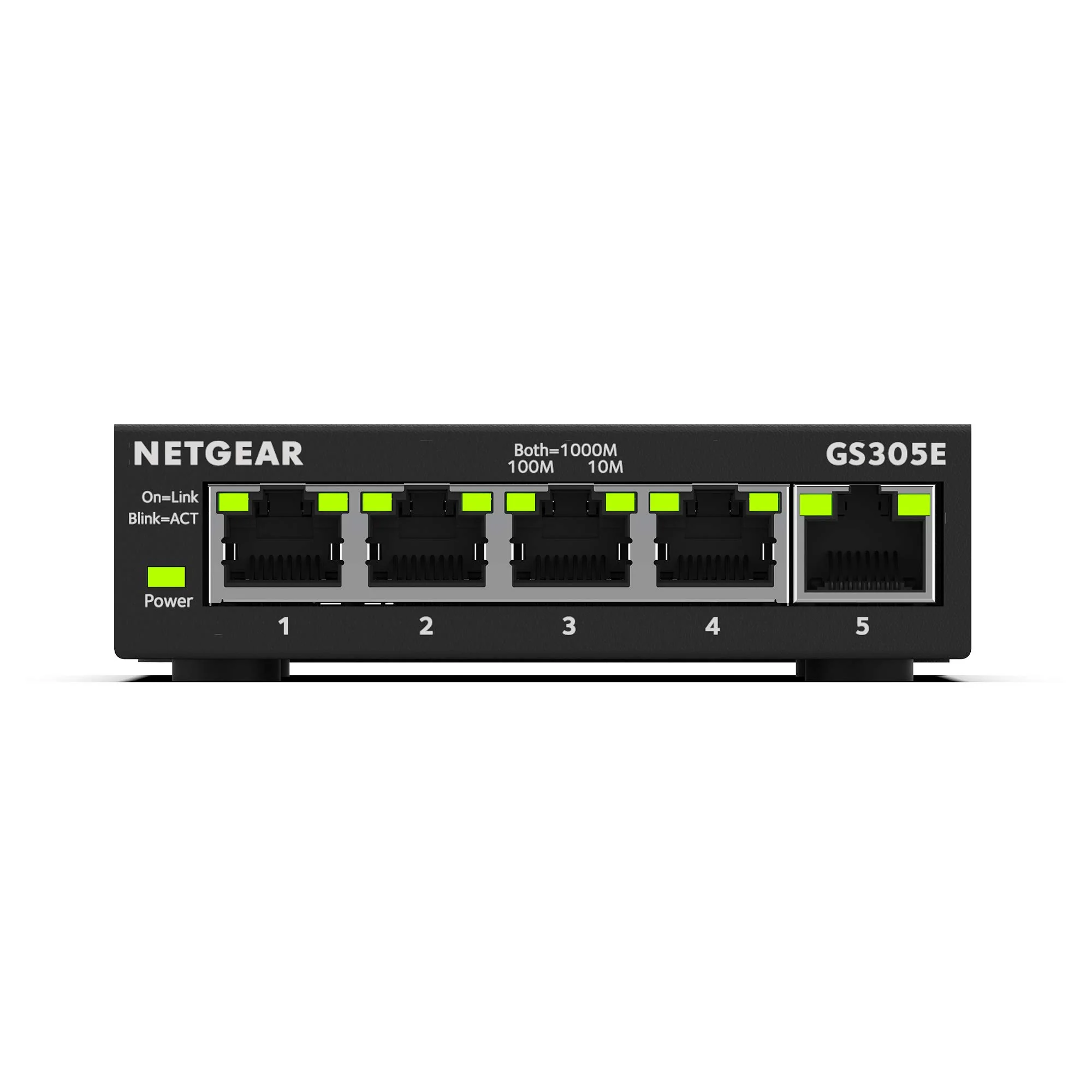Netgear GS305E Managed Switch 5 Port Gigabit Ethernet LAN Switch Plus (Plug-and-Play, Netzwerk Switch Managed, IGMP Snooping, QoS, VLAN, lüfterlos, robustes Metallgehäuse), Schwarz - Image 2