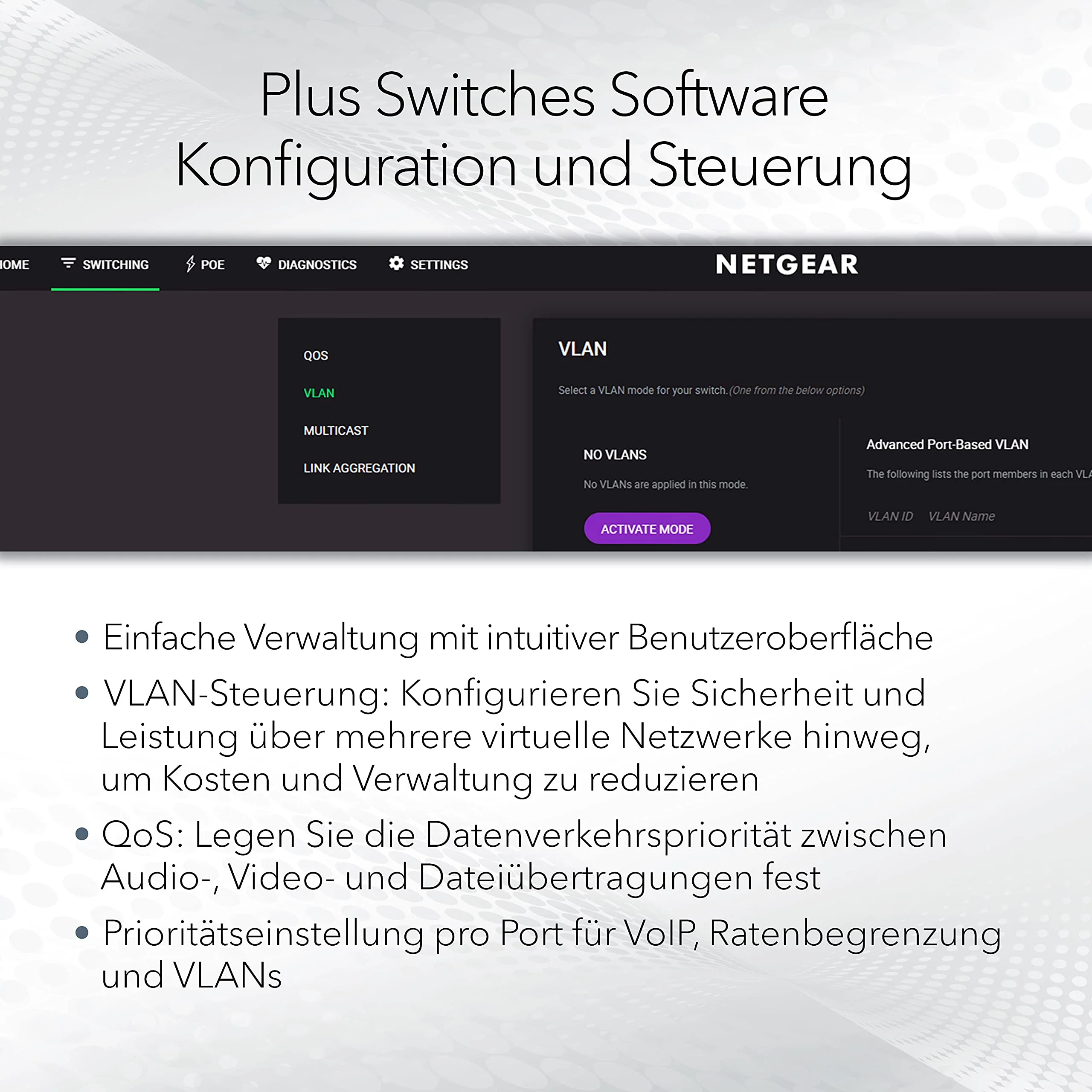 NETGEAR GS305EP PoE Switch 4 Port Gigabit Ethernet LAN Switch PoE+ 63W Plus (5 Ports Plug-and-Play, Managed Netzwerk Switch PoE, IGMP Snooping, QoS, VLAN, Lüfterloses Metallgehäuse) - Image 4