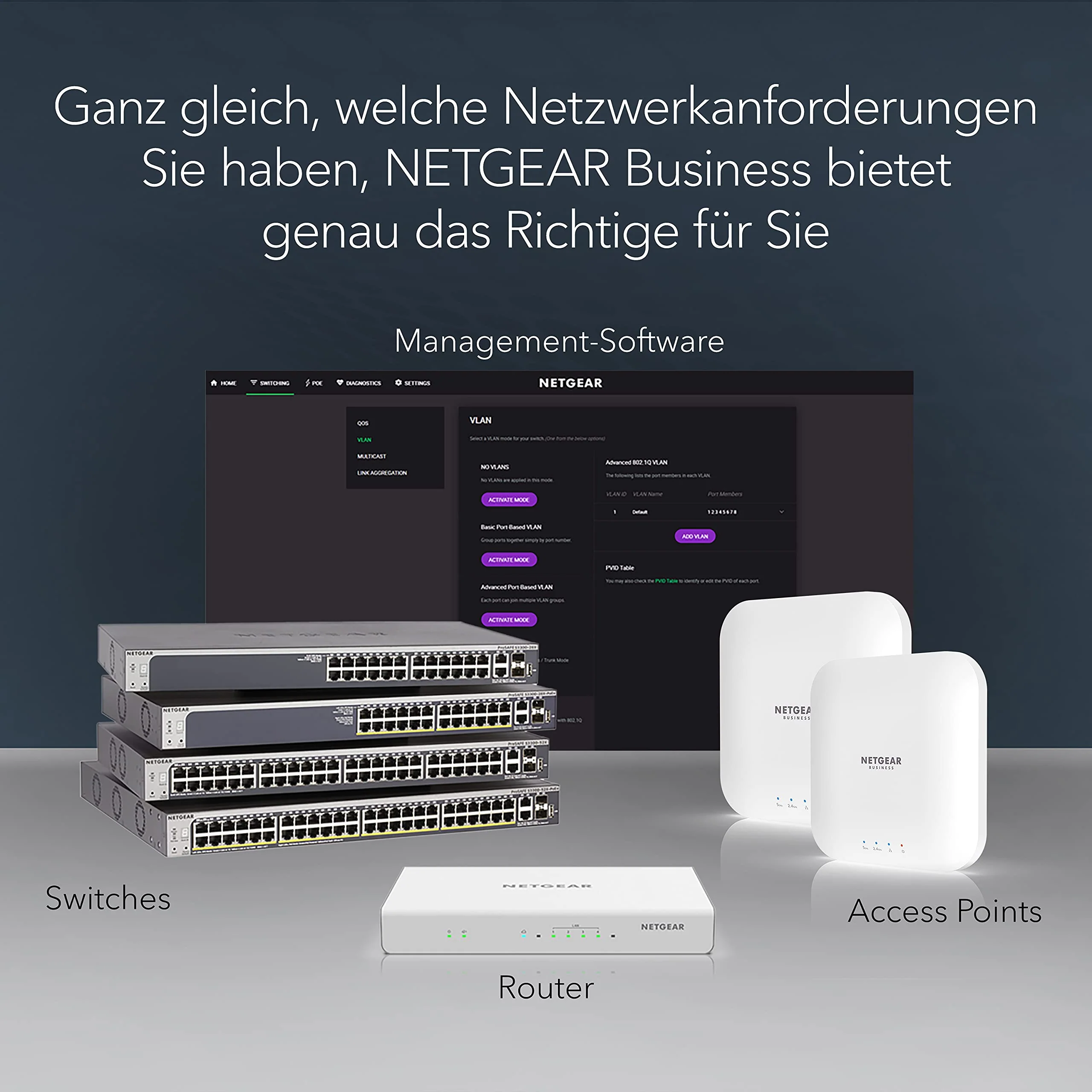 Netgear GS324 Switch 24 Port Switch Gigabit Ethernet LAN Switch (Plug-and-Play Netzwerk Switch, lüfterlos, Switch 19 Zoll Rack-Montage, robustes Metallgehäuse), Schwarz - Image 2
