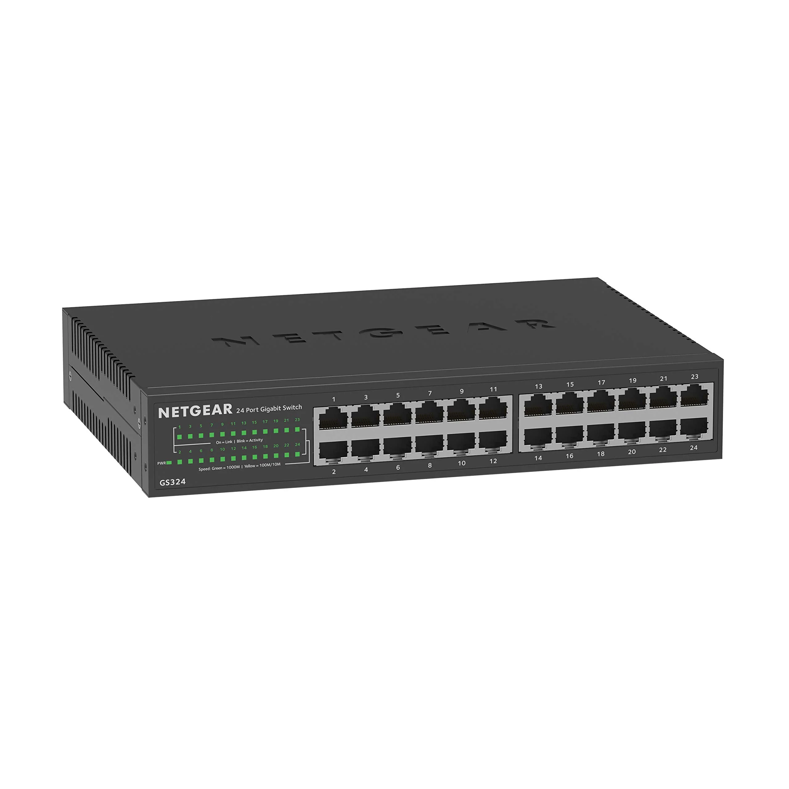 Netgear GS324 Switch 24 Port Switch Gigabit Ethernet LAN Switch (Plug-and-Play Netzwerk Switch, lüfterlos, Switch 19 Zoll Rack-Montage, robustes Metallgehäuse), Schwarz - Image 6