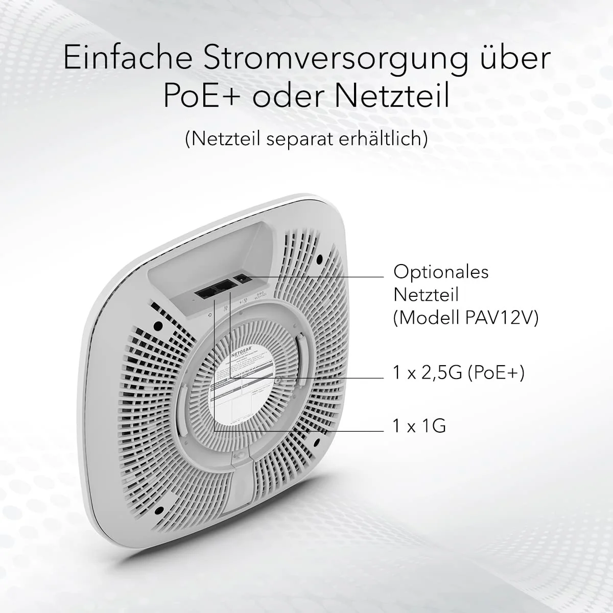 NETGEAR WAX625 WLAN Access Point PoE+ WiFi 6 (AX5400 Speed Dual-Band, WPA3, 802.11ax Mesh-fähig, 2.5G LAN, Lokal oder Insight Remote Management, PoE+ powered - Netzteil optional) - Image 3