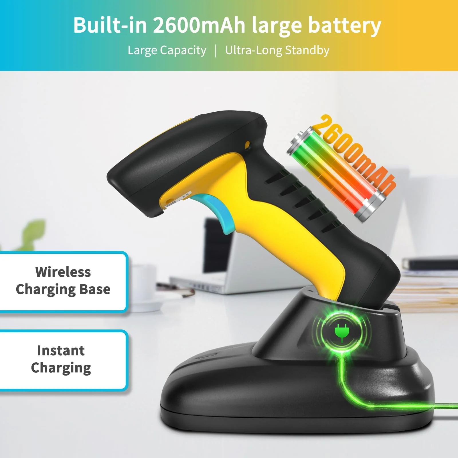 NETUM Verbesserter QR Industrie Bluetooth Barcode Scanner mit Ladestation, kabelloser 2D-1D-Barcode-Leser, Fallschutz, stoßfest, staubdicht, Freisprecheinrichtung für Windows Mac Android iOS (NT-1200) - Image 7