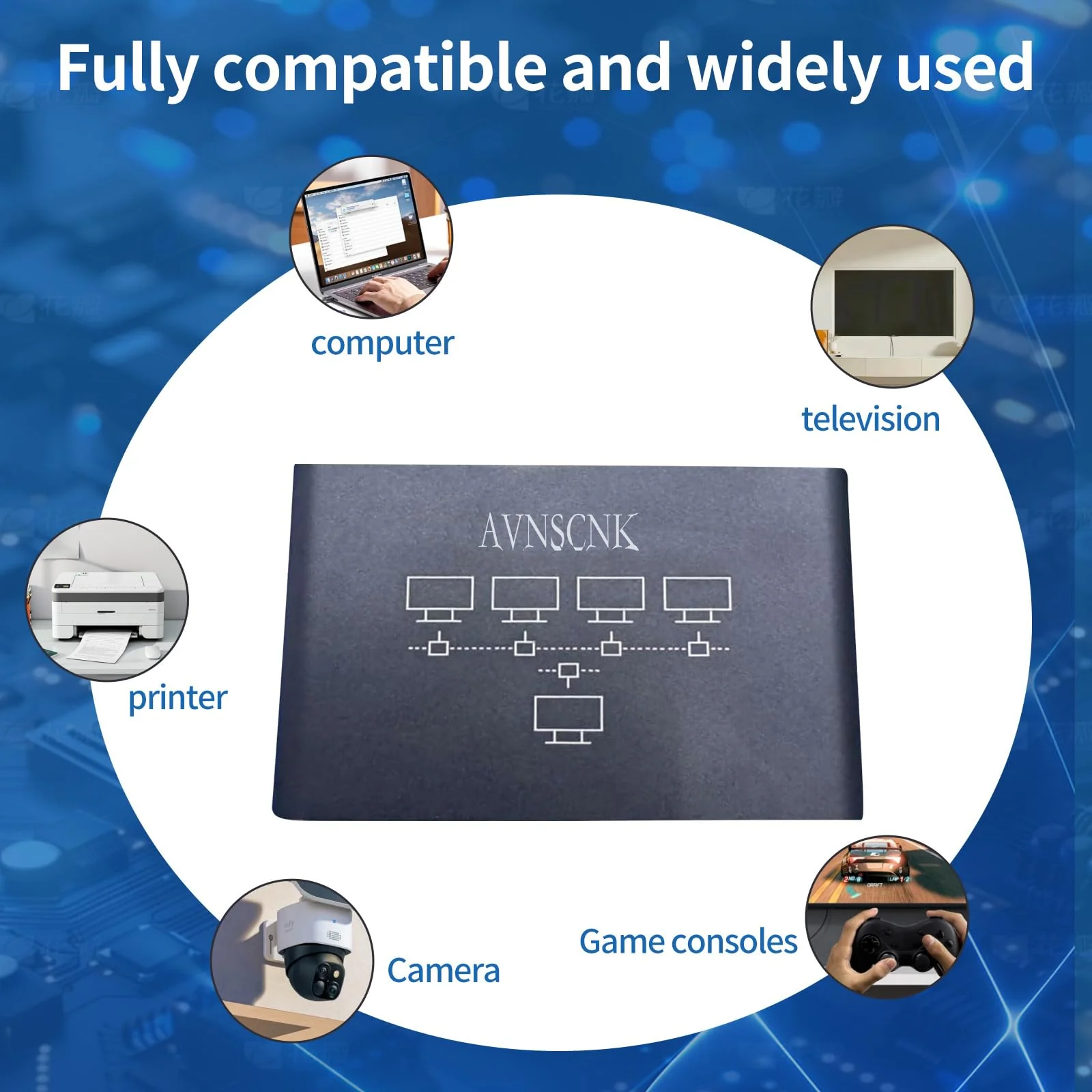 Netzwerk Switch 1 auf 4, AVNSCNK 1000 Mbit/s LAN Switch 4 Port Gigabit LAN Verteiler, Ethernet Switch mit USB C Netzkabel für Computer, Switch, Router, Set-Top Box, ADSL, Digital TV - Image 6