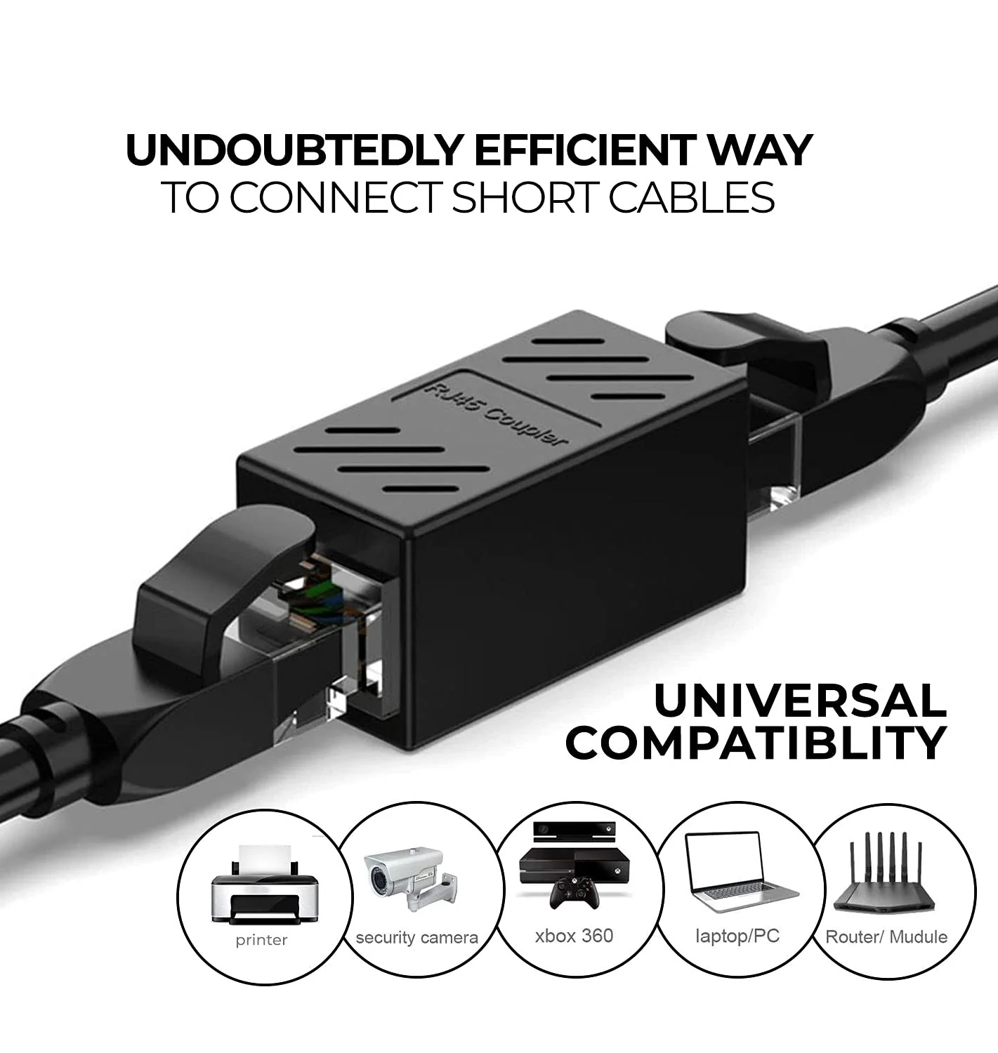 Neue RJ45 Netzwerk Kupplung,2 Stück,Netzwerkkabel Verbinder,LAN Kabel Koppler,doppelkupplung Adapter, Ethernet verlaengerung Coupler auf Kompatibel mit Cat 7,6,6a,5e,5 Patchkabel verlängerung - Image 6