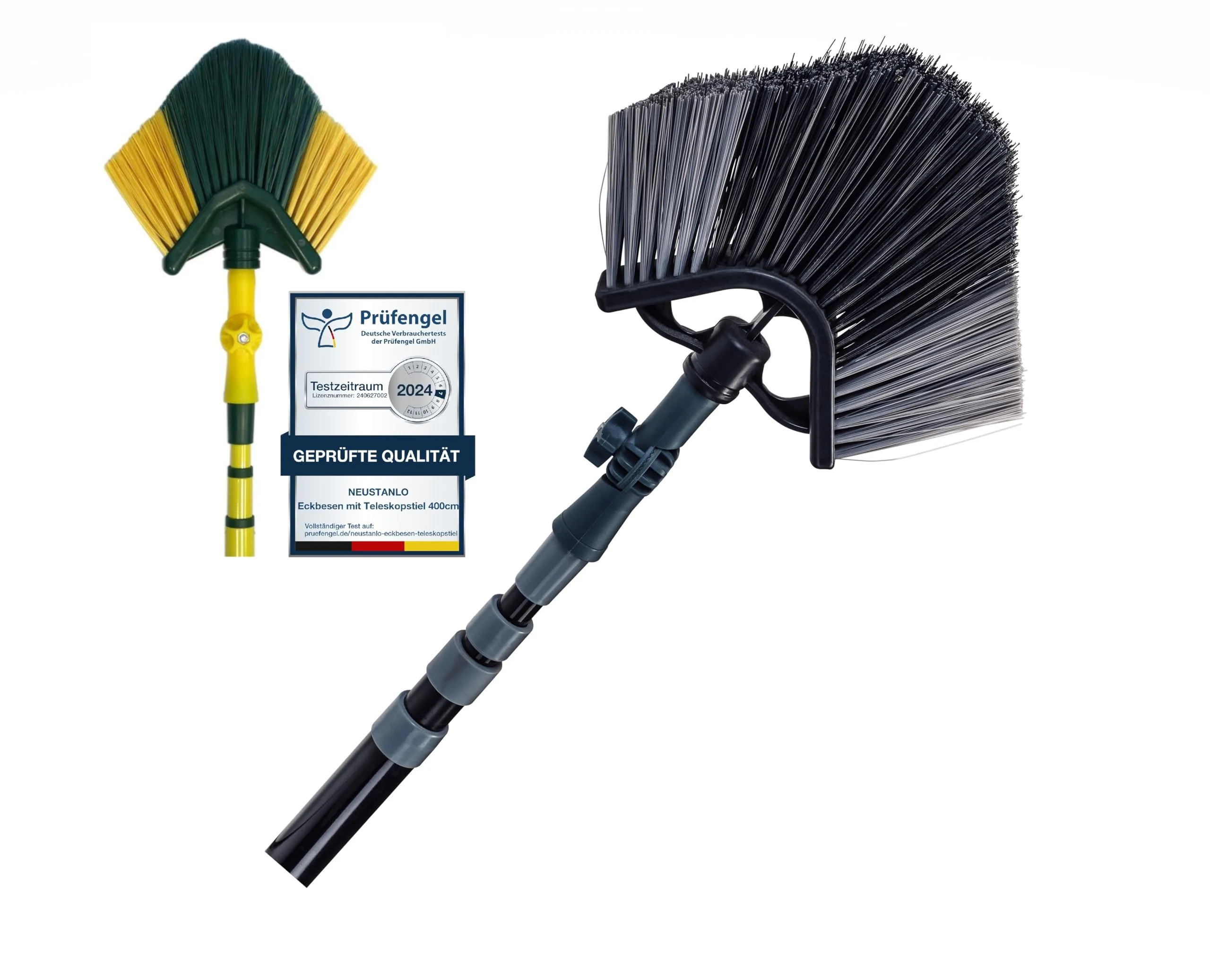 Neustanlo | Eckbesen mit Teleskopstiel | 400 cm | ausziehbar mit Stiel | farblich Sortiert | ideal für Fassadenreinigung - Image 9