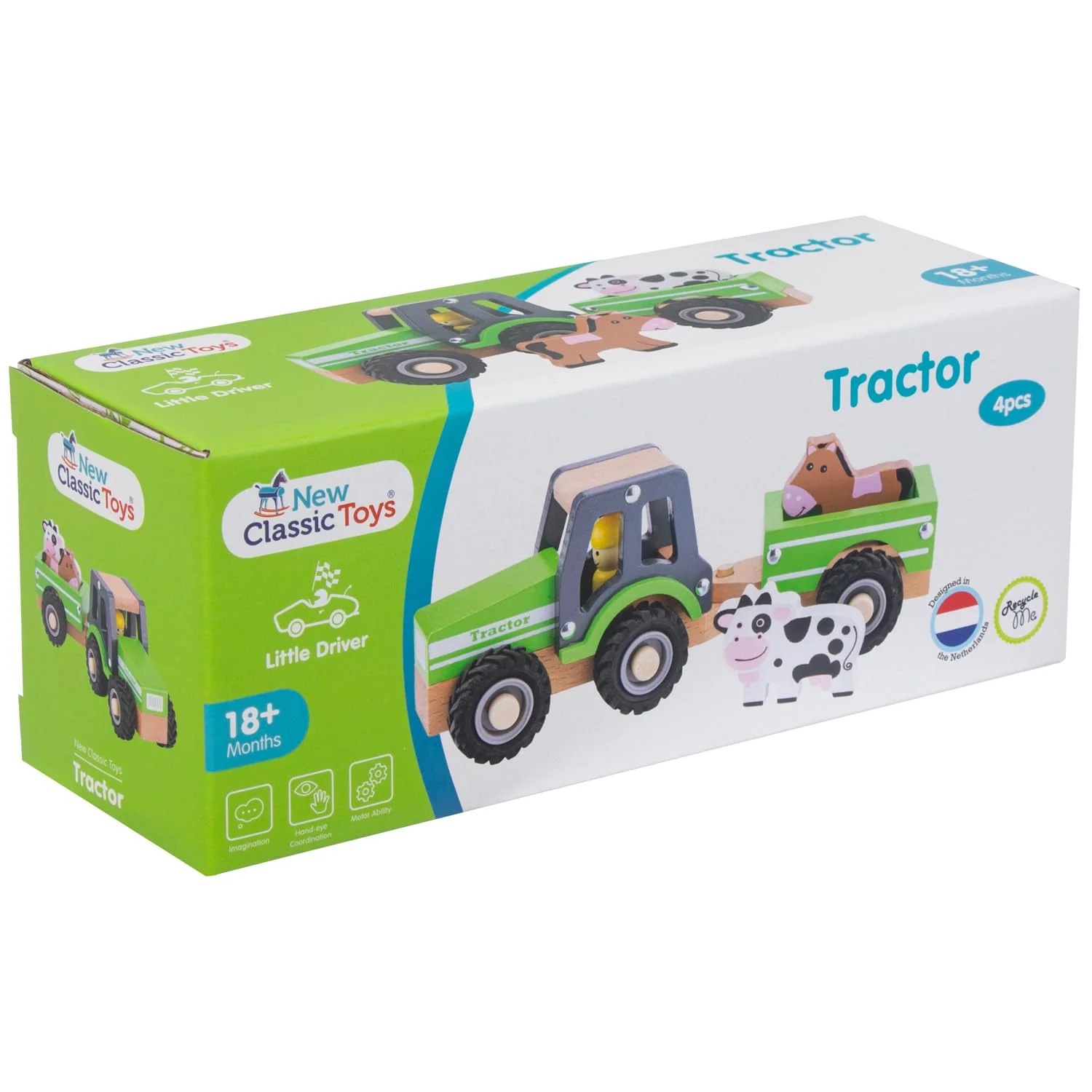 New Classic Toys - 11941 - Spielfahrzeuge - Traktor mit Anhänger, grün - Image 5