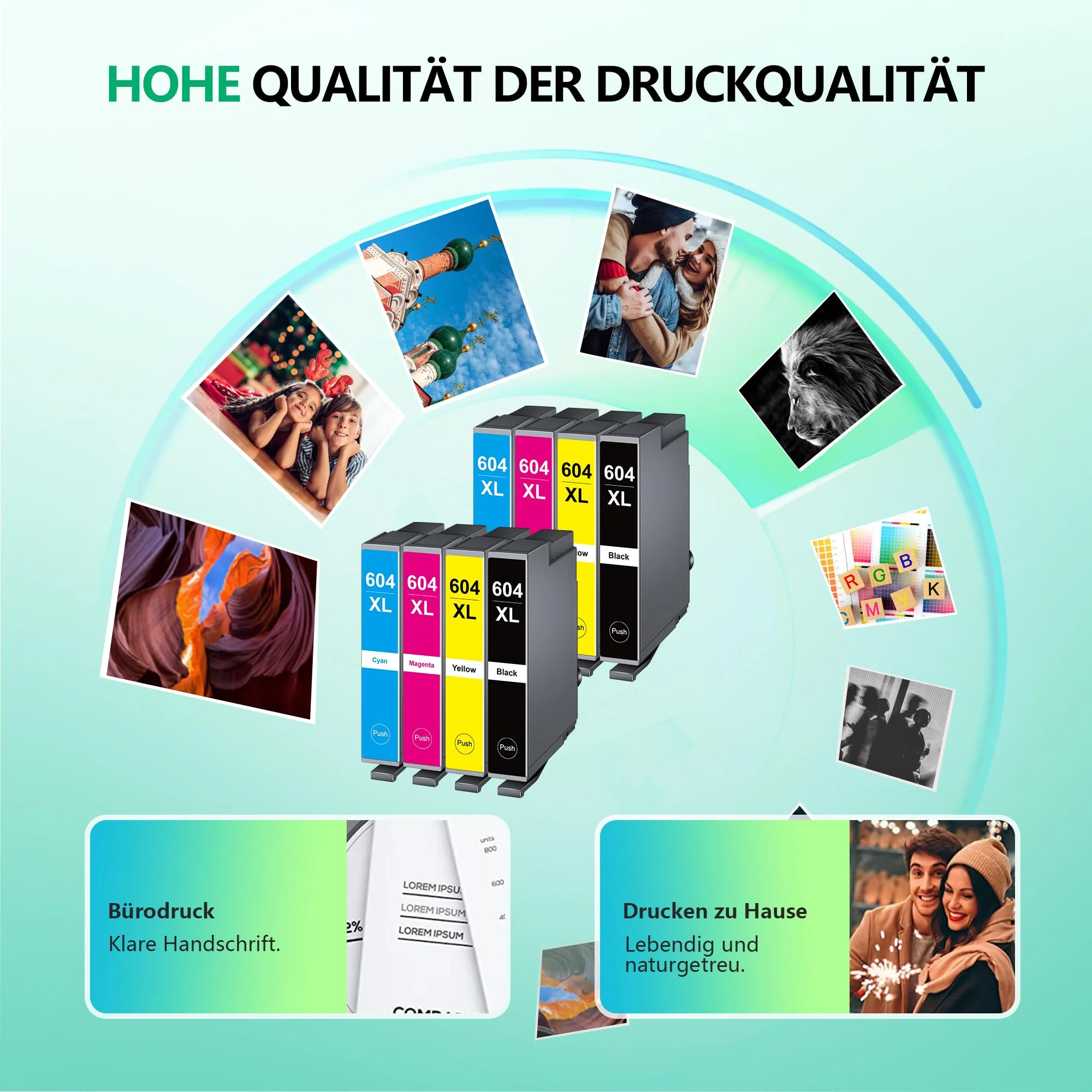 NewLift 604XL Druckerpatronen Kompatibel für Epson 604 Patronen Epson 604XL Epson 604 für Expression Home XP-XP-2205 XP-3200 XP-4200 XP-4205 XP-3205 Workforce WF 2935 (8er-Pack) - Image 4