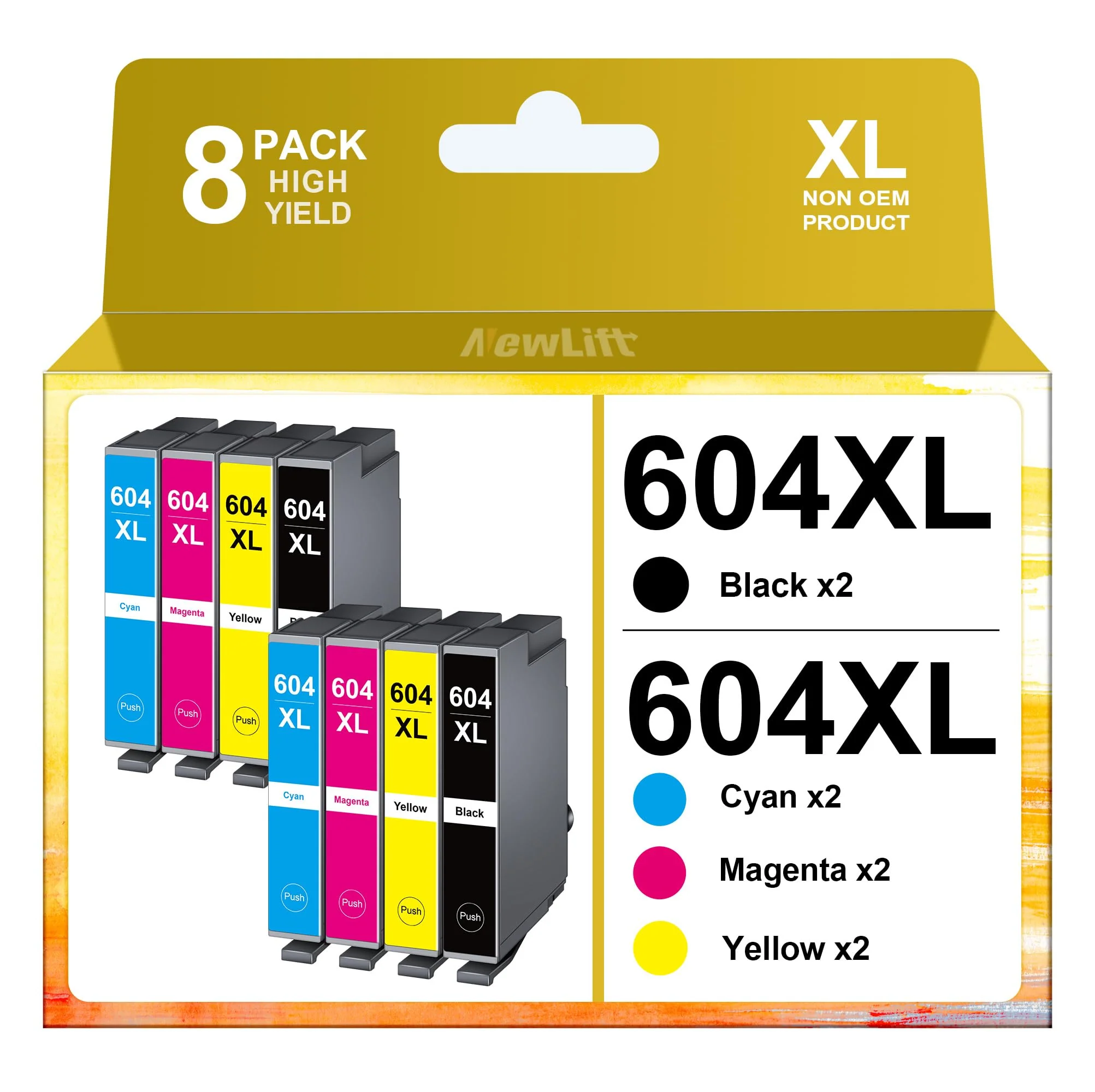 NewLift 604XL Druckerpatronen Kompatibel für Epson 604 Patronen Epson 604XL Epson 604 für Expression Home XP-XP-2205 XP-3200 XP-4200 XP-4205 XP-3205 Workforce WF 2935 (8er-Pack) - Image 5