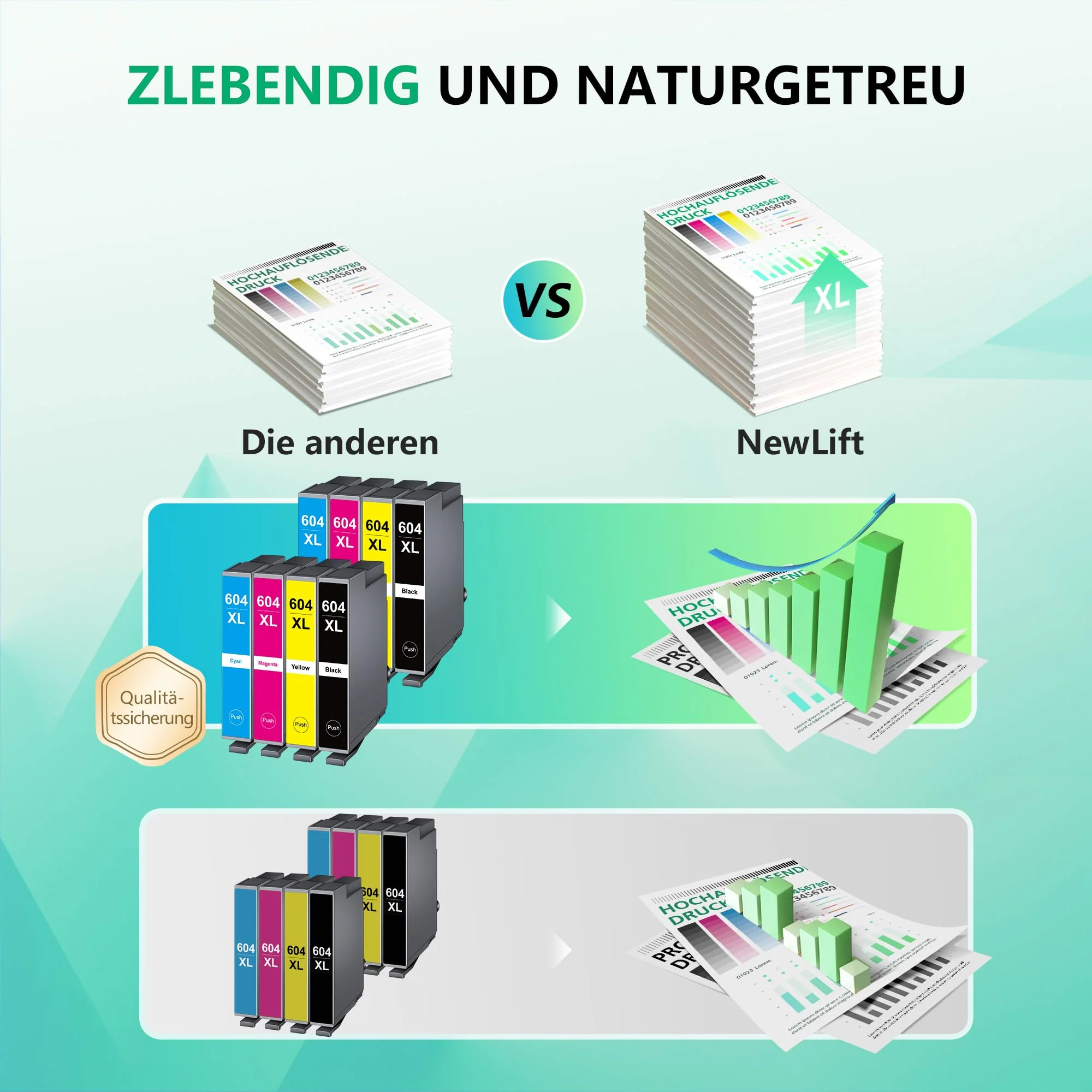 NewLift 604XL Druckerpatronen Kompatibel für Epson 604 Patronen Epson 604XL Epson 604 für Expression Home XP-XP-2205 XP-3200 XP-4200 XP-4205 XP-3205 Workforce WF 2935 (8er-Pack) - Image 6