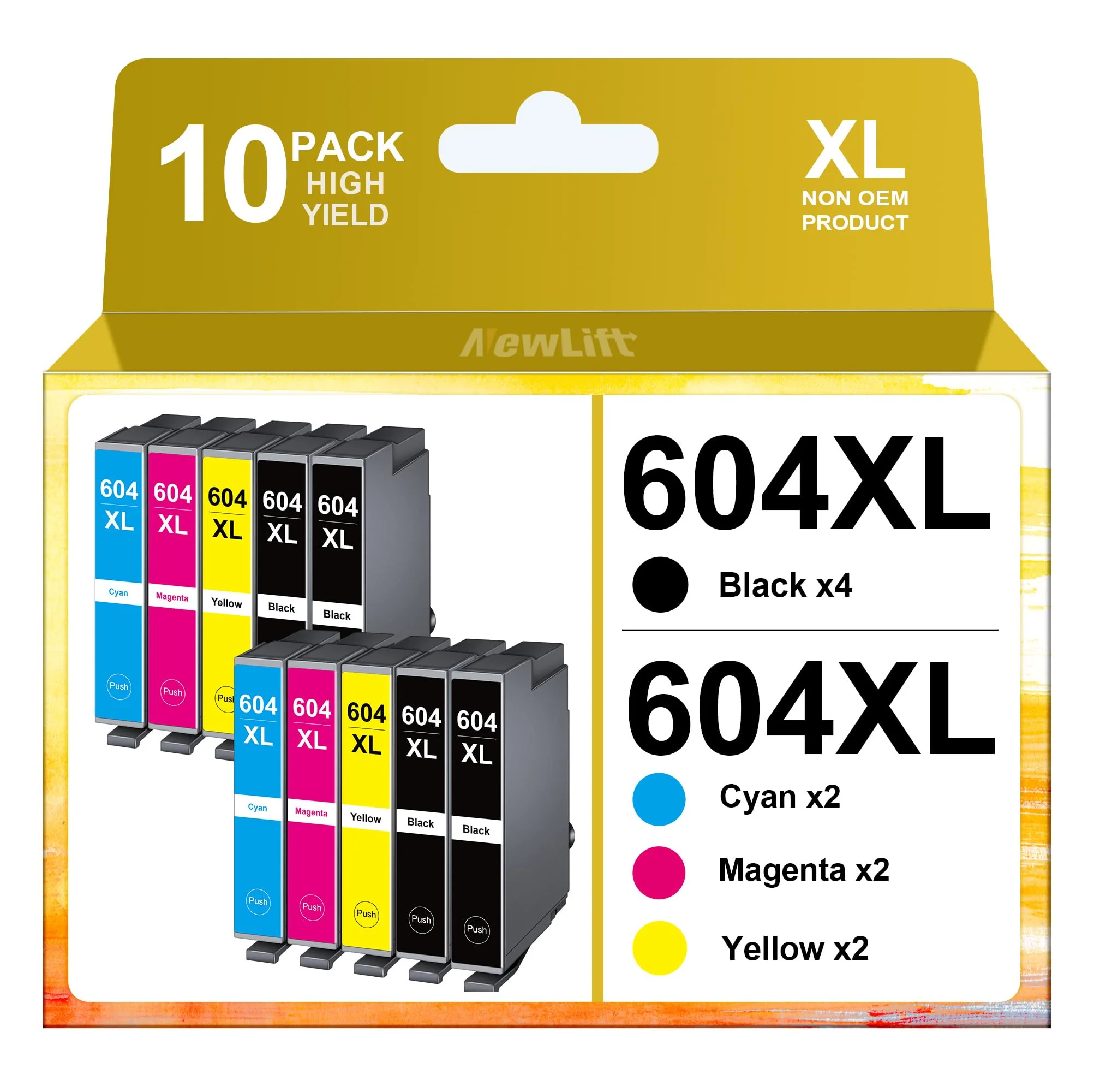 NewLift 604XL Druckerpatronen Kompatibel für Epson 604 Patronen Epson 604XL für Expression Home XP-2205 XP-3200 XP-4200 XP-4205 XP-3205 Workforce WF 2935 WF 2930 (10er-Pack) - Image 4