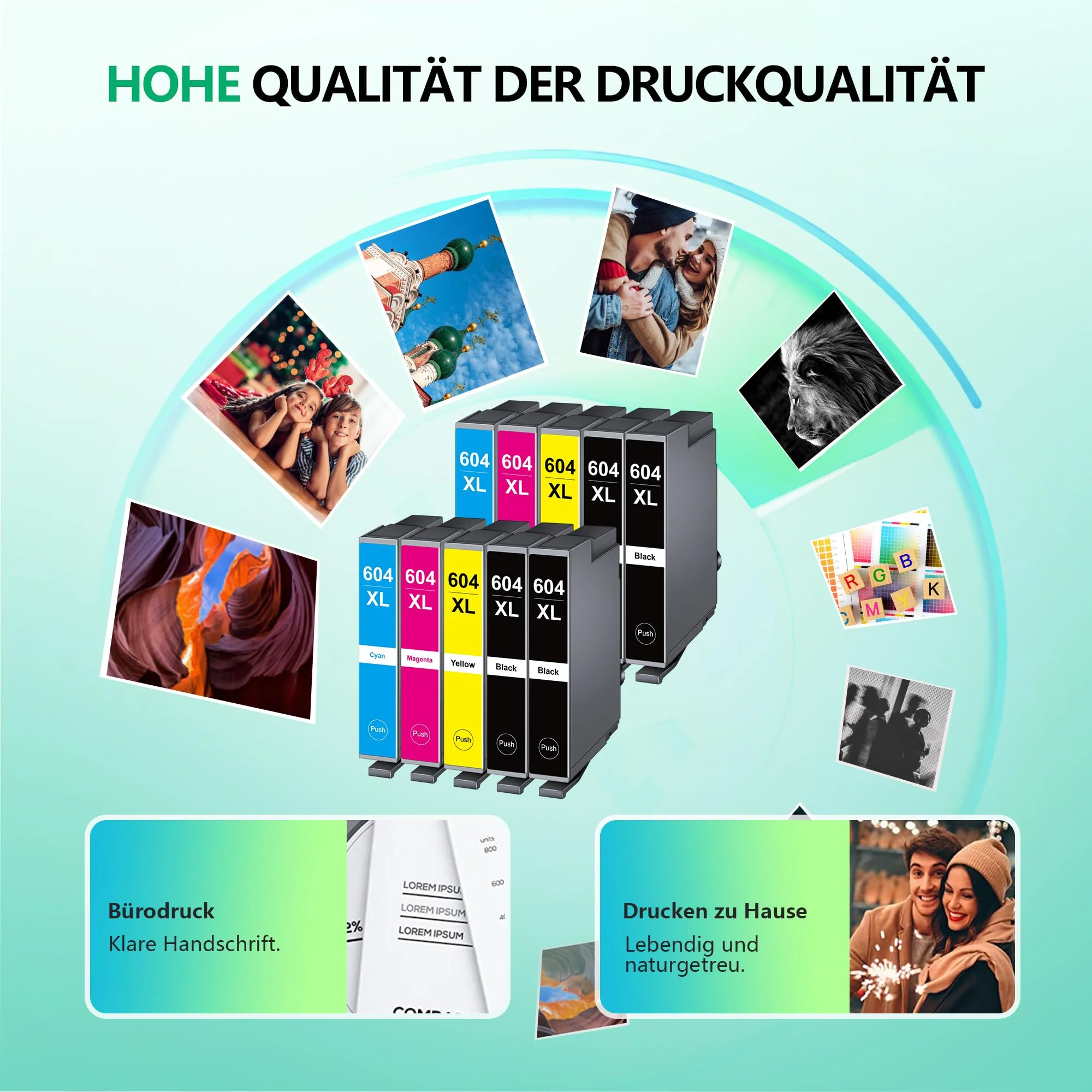 NewLift 604XL Druckerpatronen Kompatibel für Epson 604 Patronen Epson 604XL für Expression Home XP-2205 XP-3200 XP-4200 XP-4205 XP-3205 Workforce WF 2935 WF 2930 (10er-Pack) - Image 5