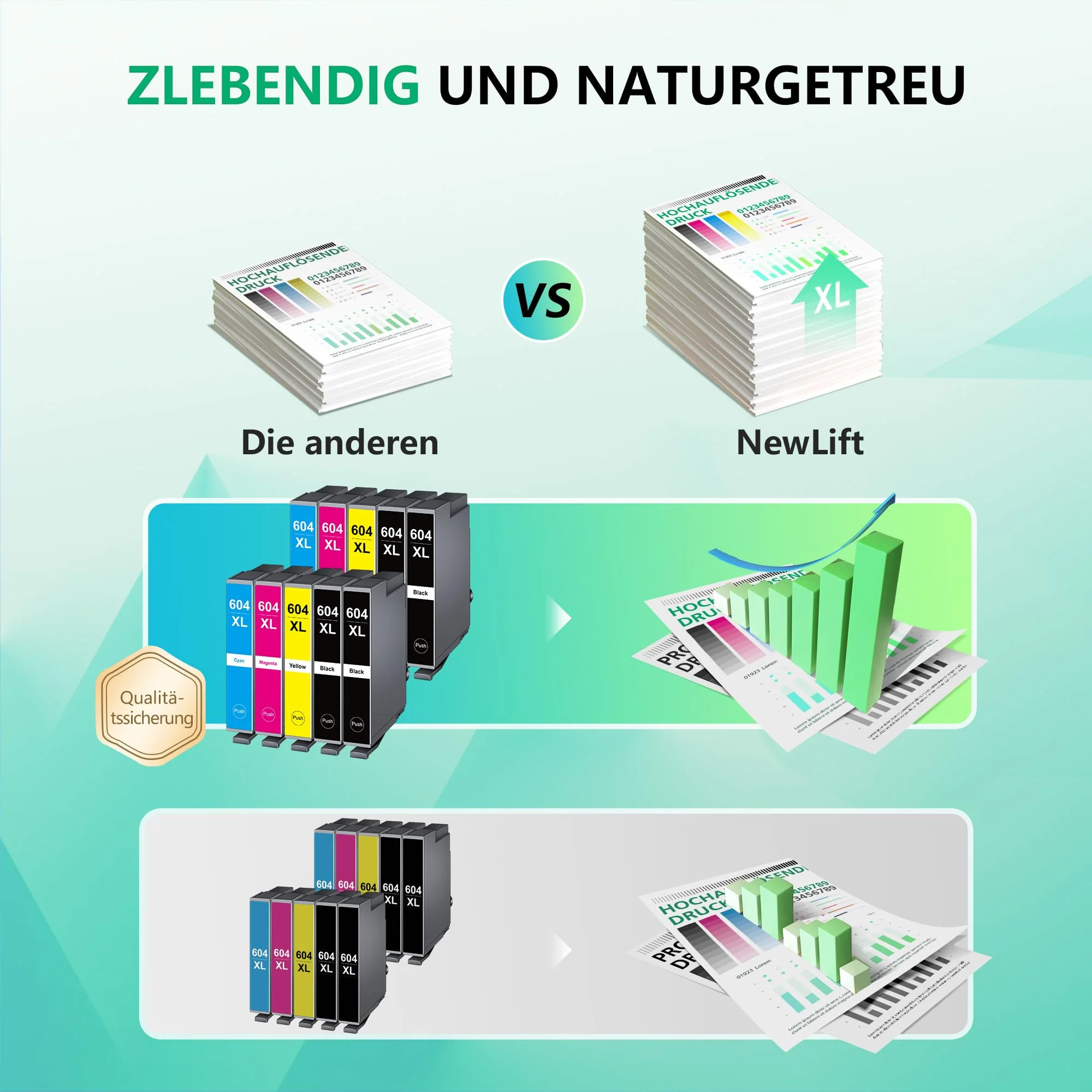 NewLift 604XL Druckerpatronen Kompatibel für Epson 604 Patronen Epson 604XL für Expression Home XP-2205 XP-3200 XP-4200 XP-4205 XP-3205 Workforce WF 2935 WF 2930 (10er-Pack) - Image 6