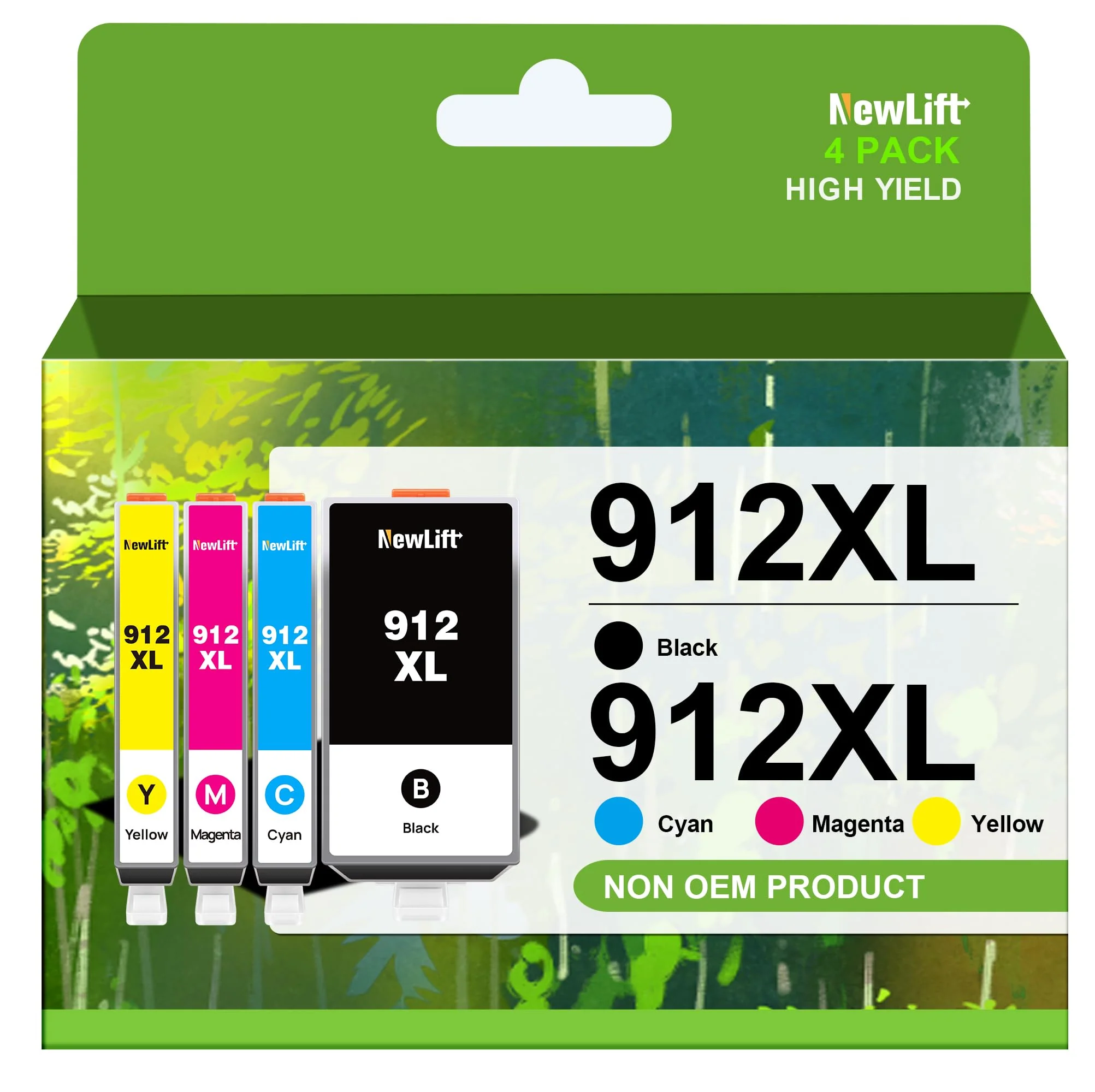 NewLift 912XL für HP 912 Druckerpatronen Kompatibel für HP 912 HP 912 XL Multipack für HP Officejet Pro 8022 Patronen für HP officejet pro 8020 8012 8010(Schwarz Cyan Magenta Gelb,4er-Pack) - Image 4