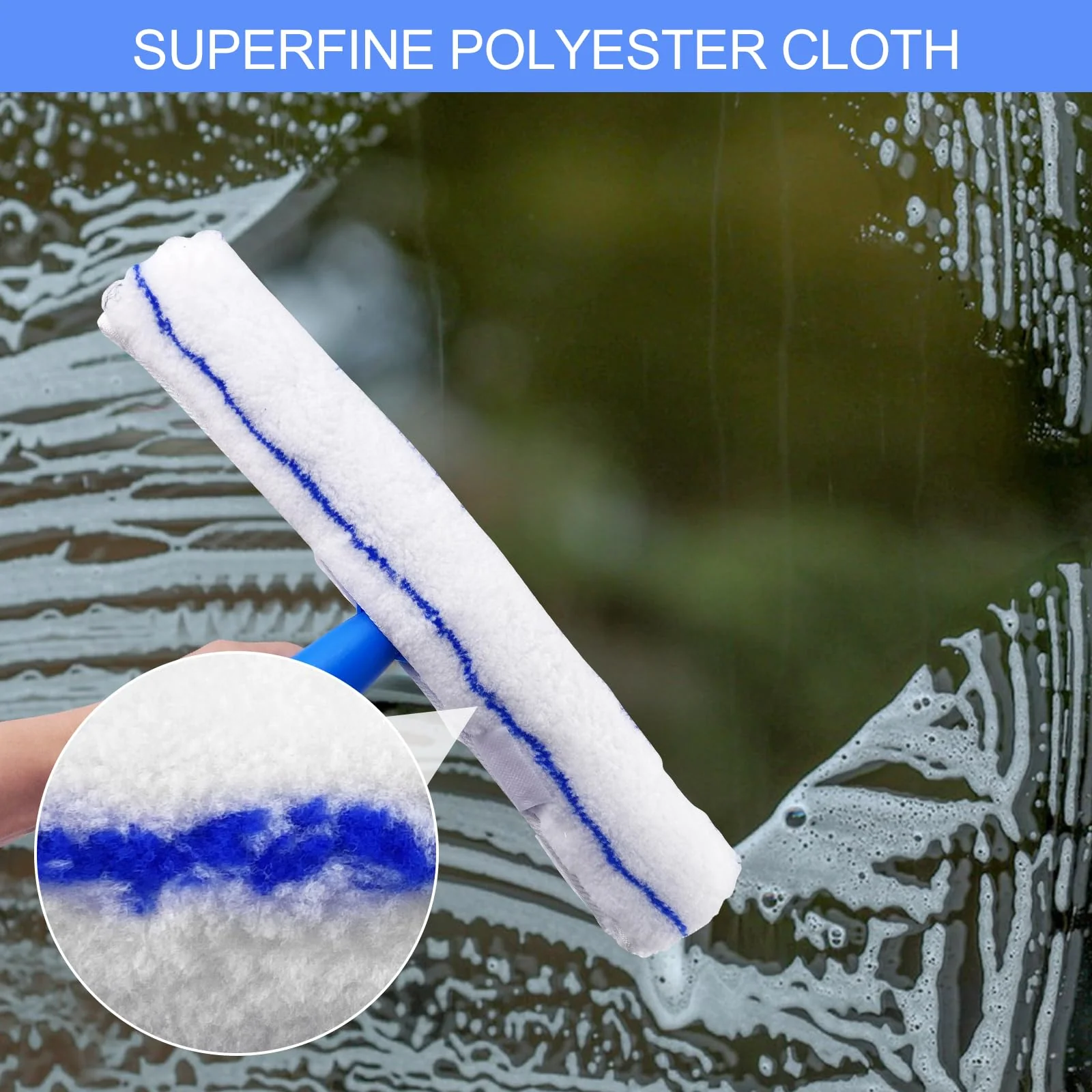 Newpop 2 In 1 Fensterputzer Set, Fensterabzieher Profi, 120cm Fensterwischer mit Teleskopstiel, Window Cleaner, Fenster Abzieher Wischer, Fensterreinigungsset, Fensterreiniger mit Teleskopstange - Image 4